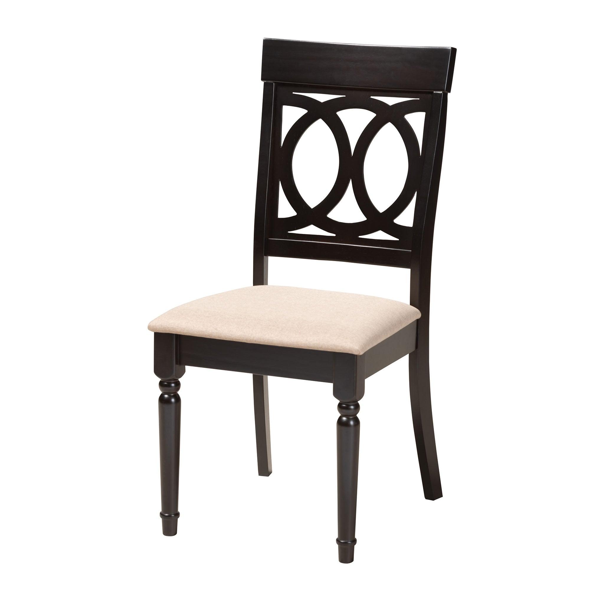 Angie Modern Sand Fabric and Finished Wood 5-Piece Dining Set