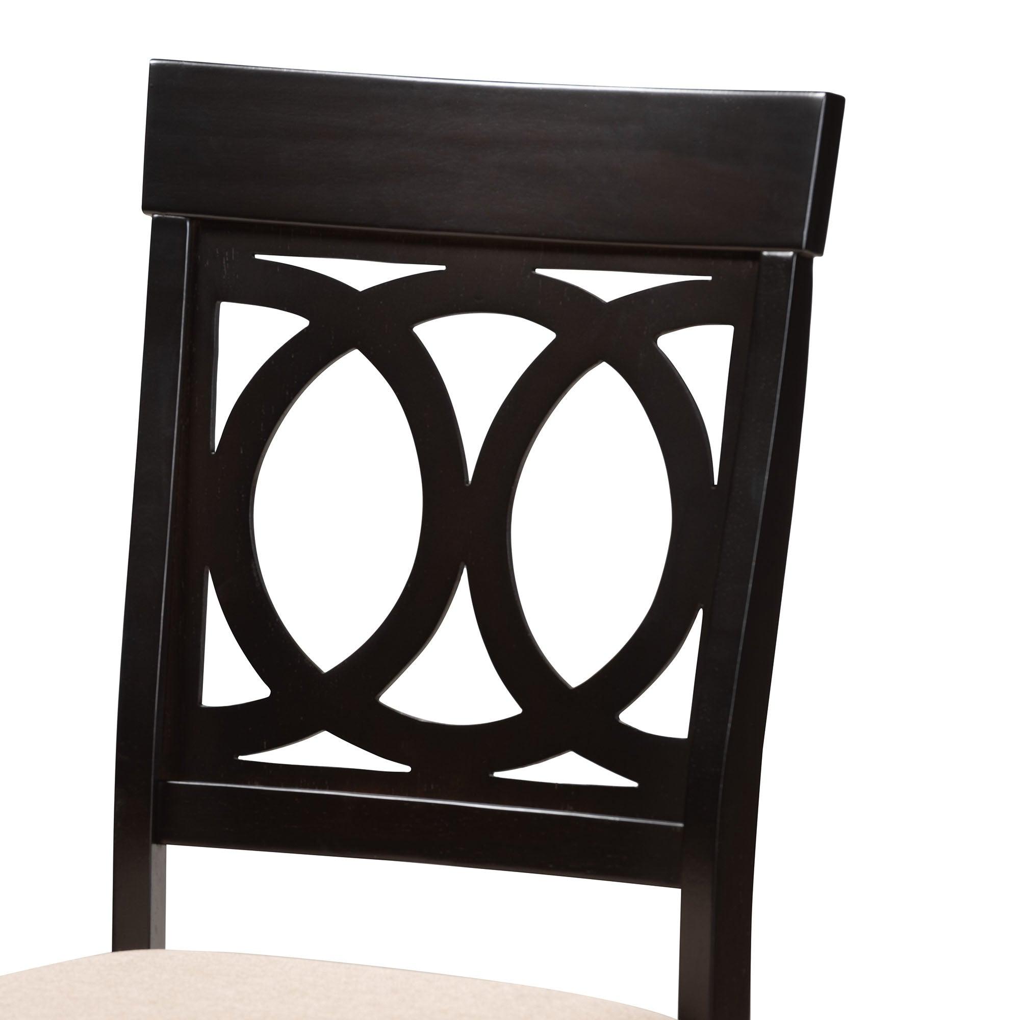 Angie Modern Sand Fabric and Finished Wood 5-Piece Dining Set