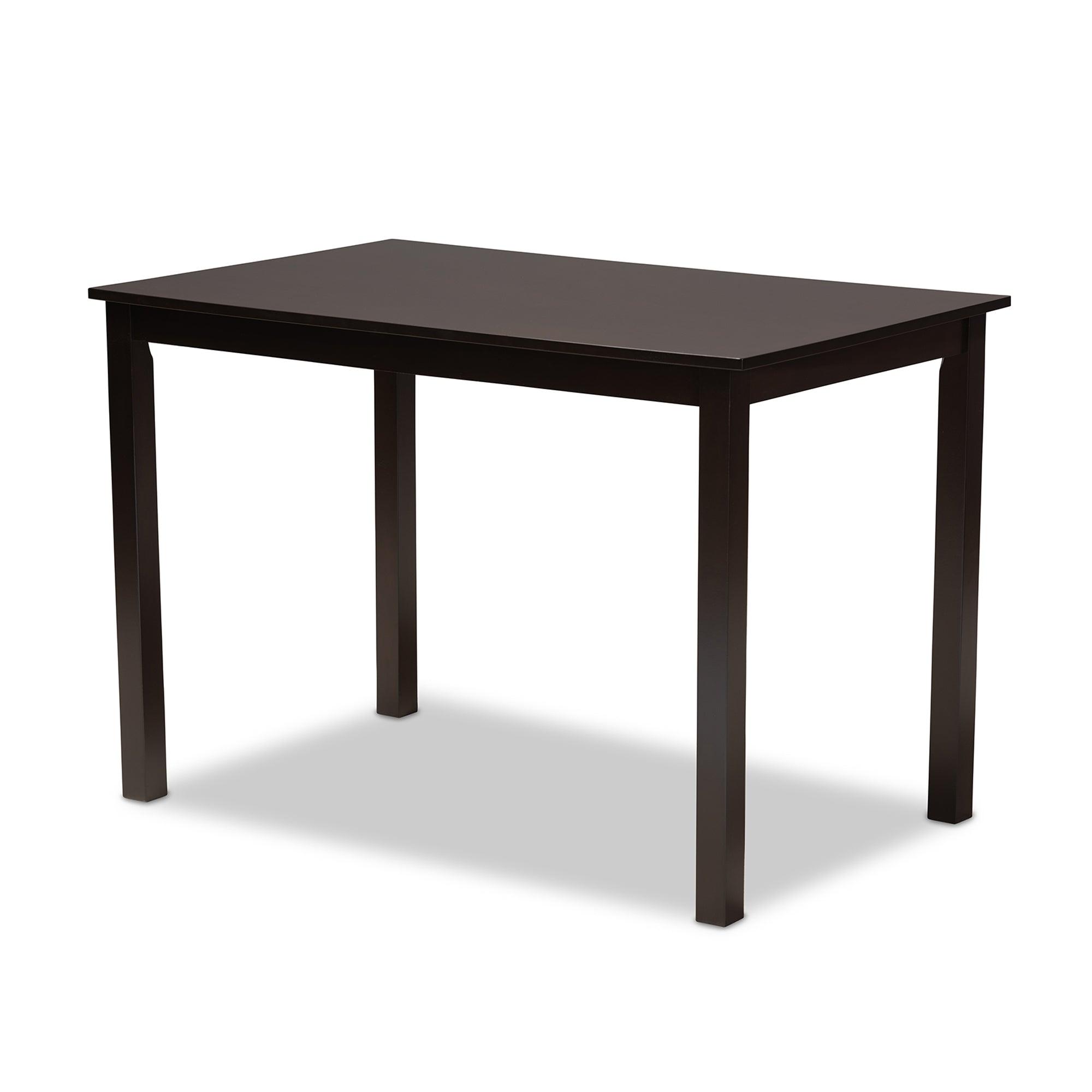 Lucie Modern and Contemporary Sand Fabric Upholstered Espresso Finished 5-Piece Wood Dining Set