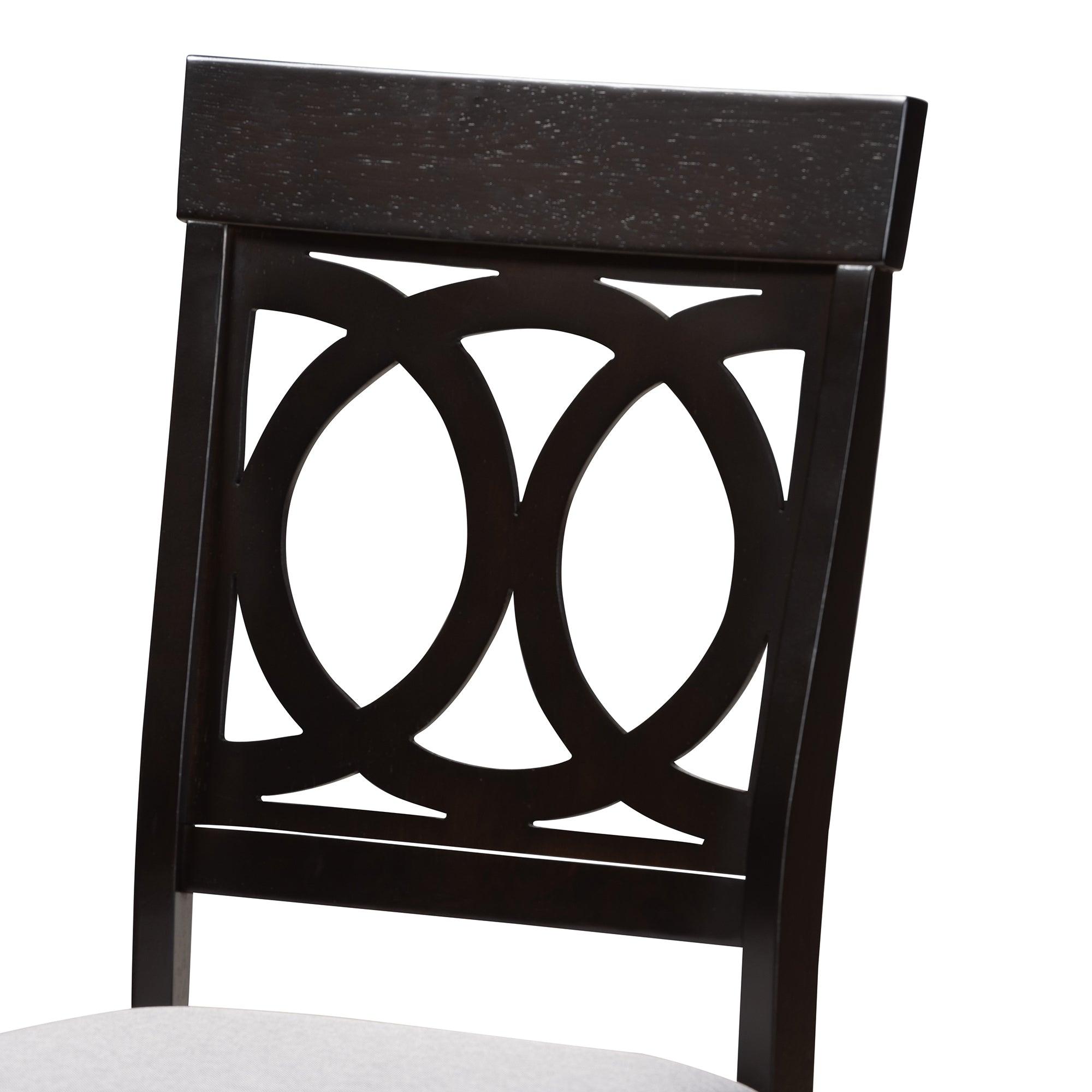 Estelle Modern Fabric and Finished Wood 5-Piece Dining Set