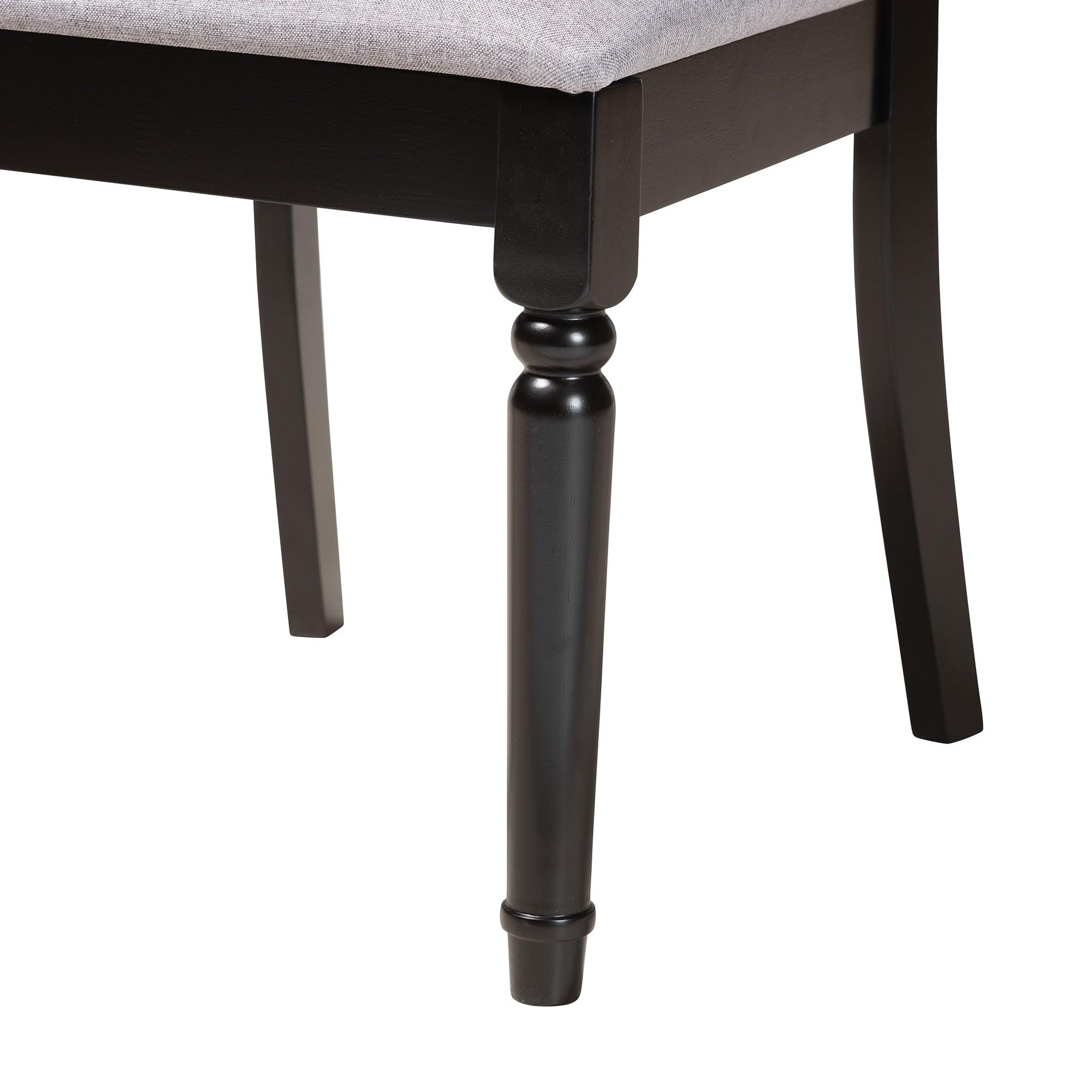 Estelle Modern Fabric and Finished Wood 5-Piece Dining Set