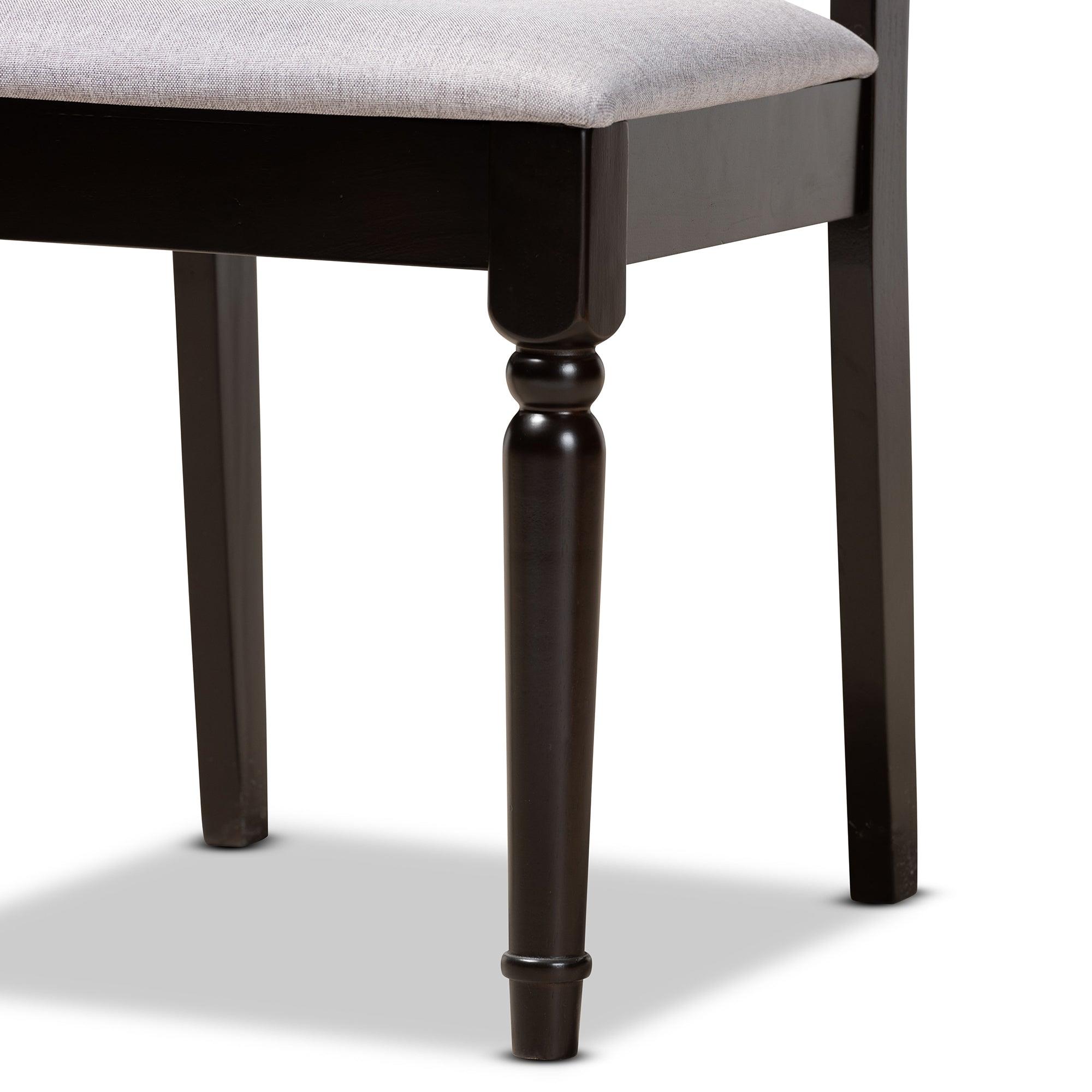 Imogen Modern and Contemporary Fabric Upholstered and Finished Wood 5-Piece Dining Set