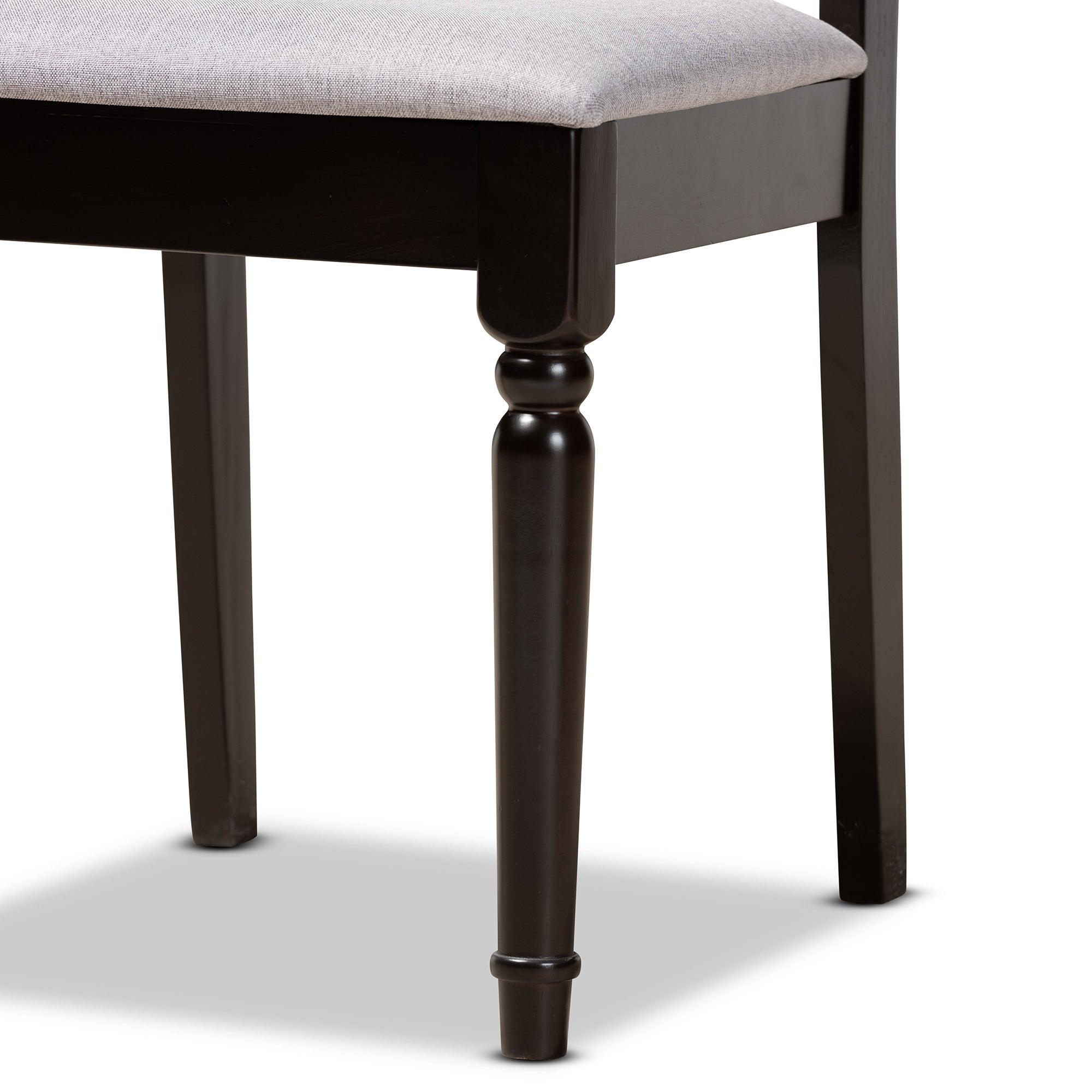Anise Modern and Contemporary Fabric Upholstered and Finished Wood 5-Piece Dining Set