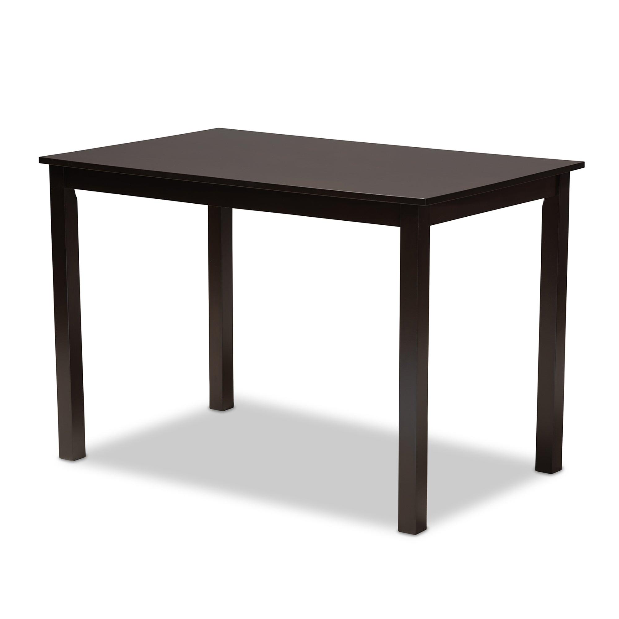 Cherese Modern and Contemporary Fabric Upholstered Espresso Finished 5-Piece Wood Dining Set