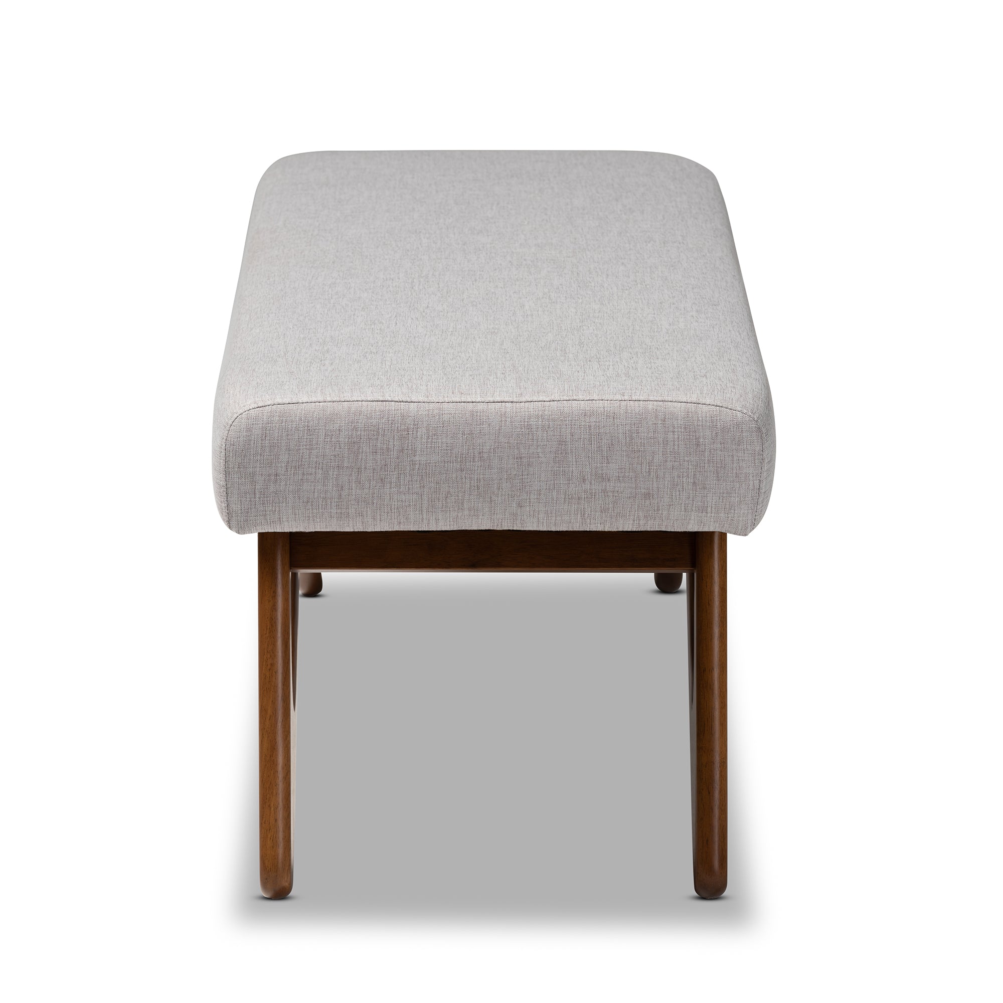 Rika Mid-Century Modern Fabric Upholstered Finished Boomerang Bench