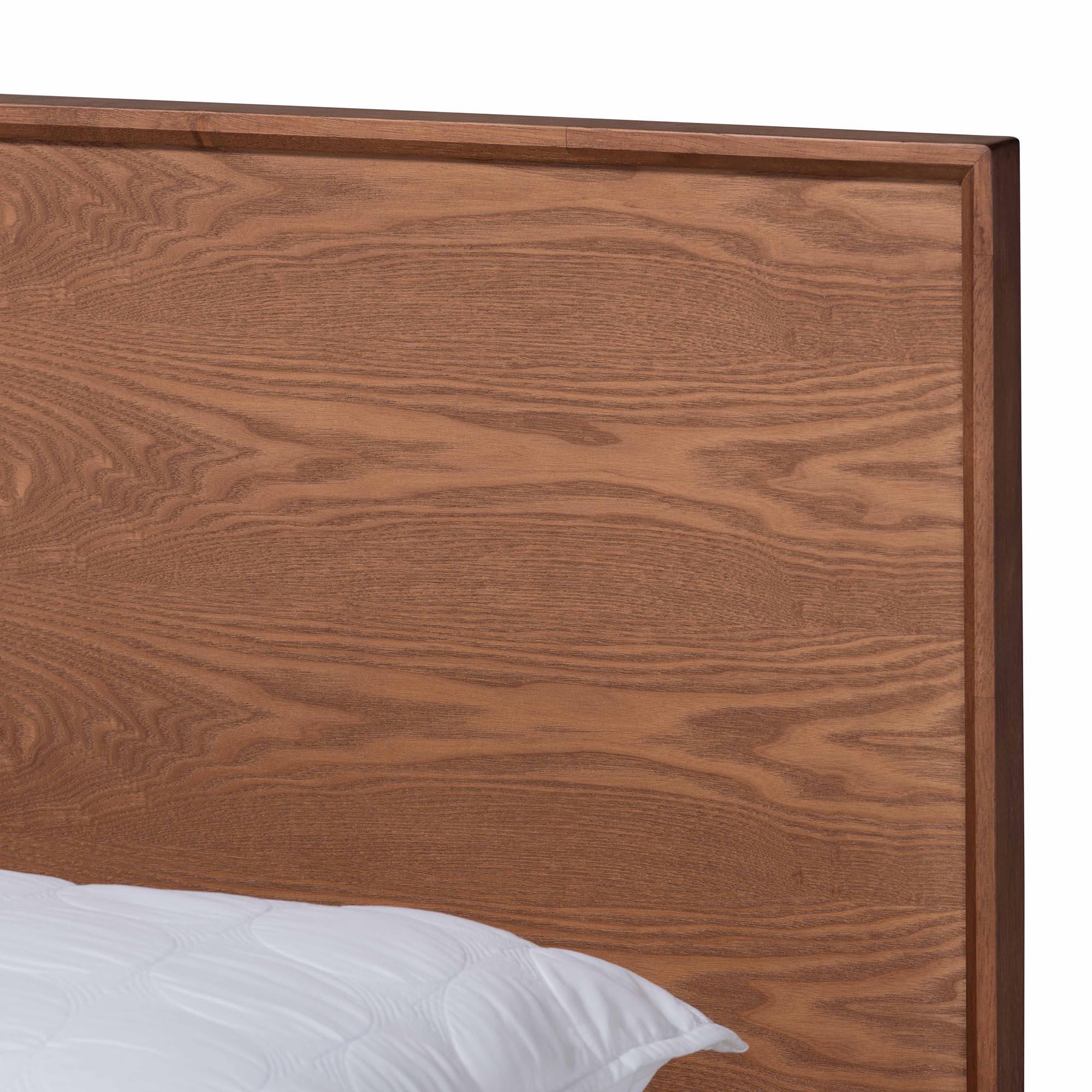 Melora Mid-Century Modern Finished Wood and Rattan 5-Piece Bedroom Set