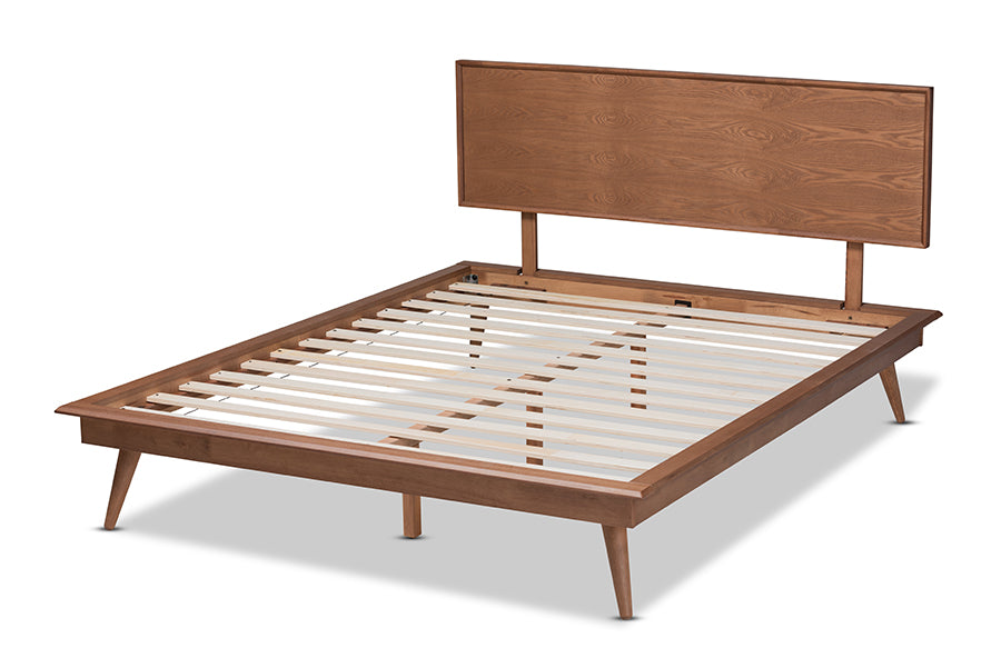 Karine Mid-Century Modern Finished Wood Platform Bed