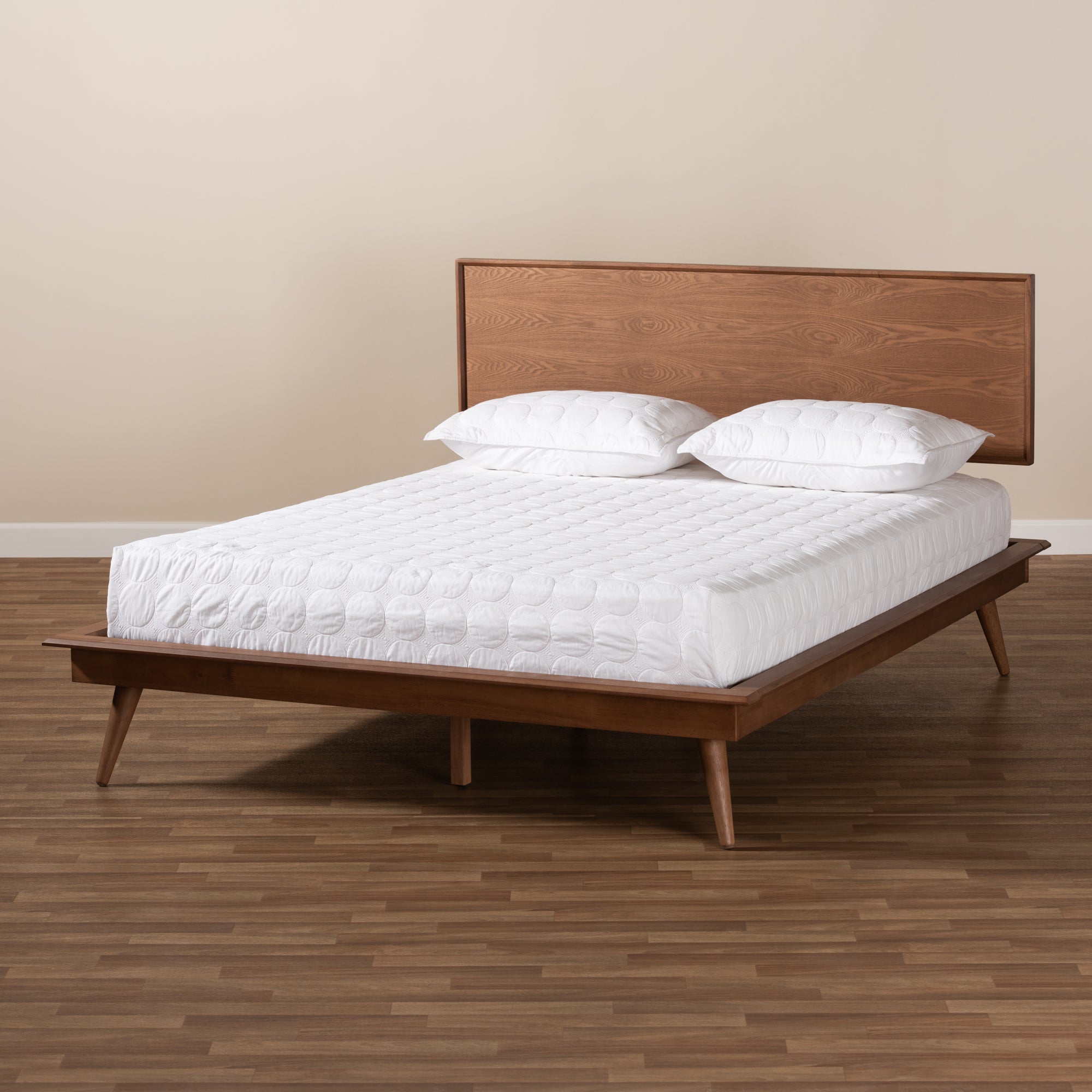 Karine Mid-Century Modern Finished Wood Platform Bed