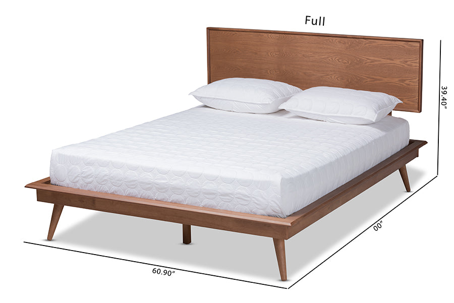 Karine Mid-Century Modern Finished Wood Platform Bed