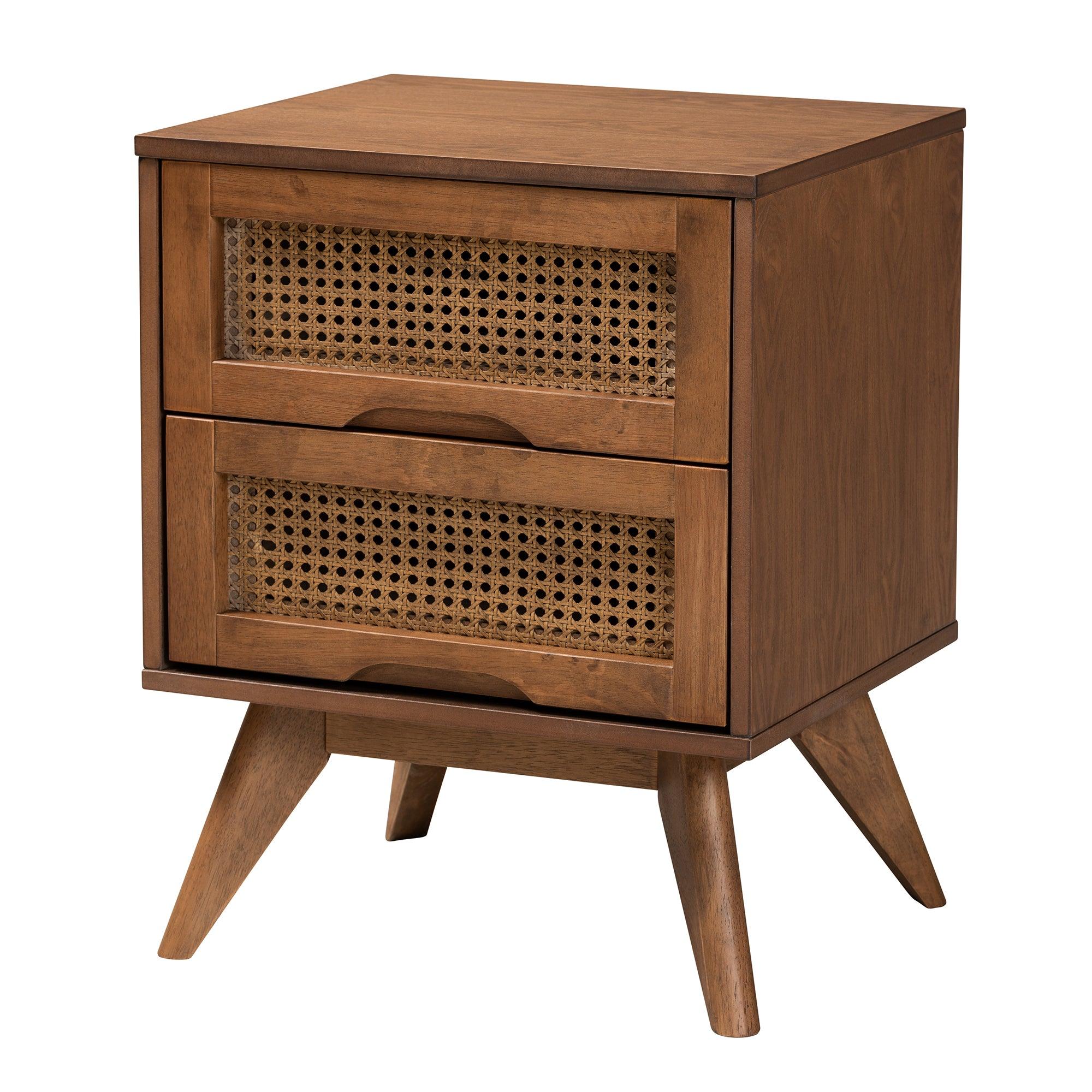 Rina Mid-Century Modern Ash Finished Wood 4-Piece Bedroom Set