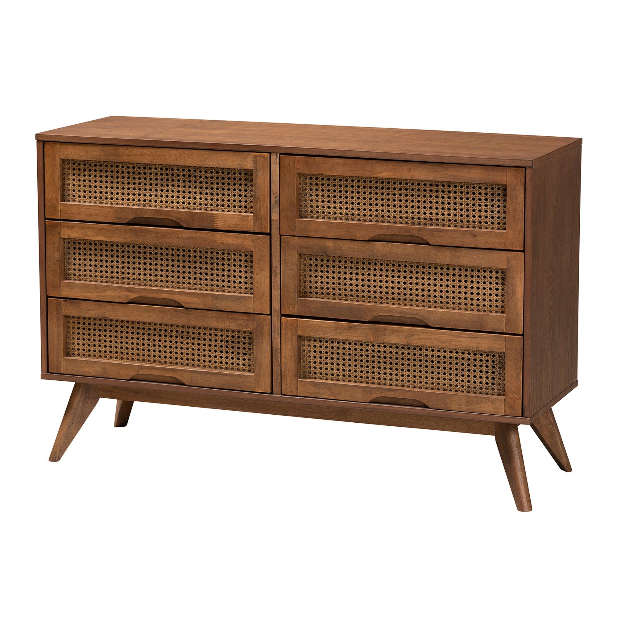 Rina Mid-Century Modern Ash Finished Wood 4-Piece Bedroom Set