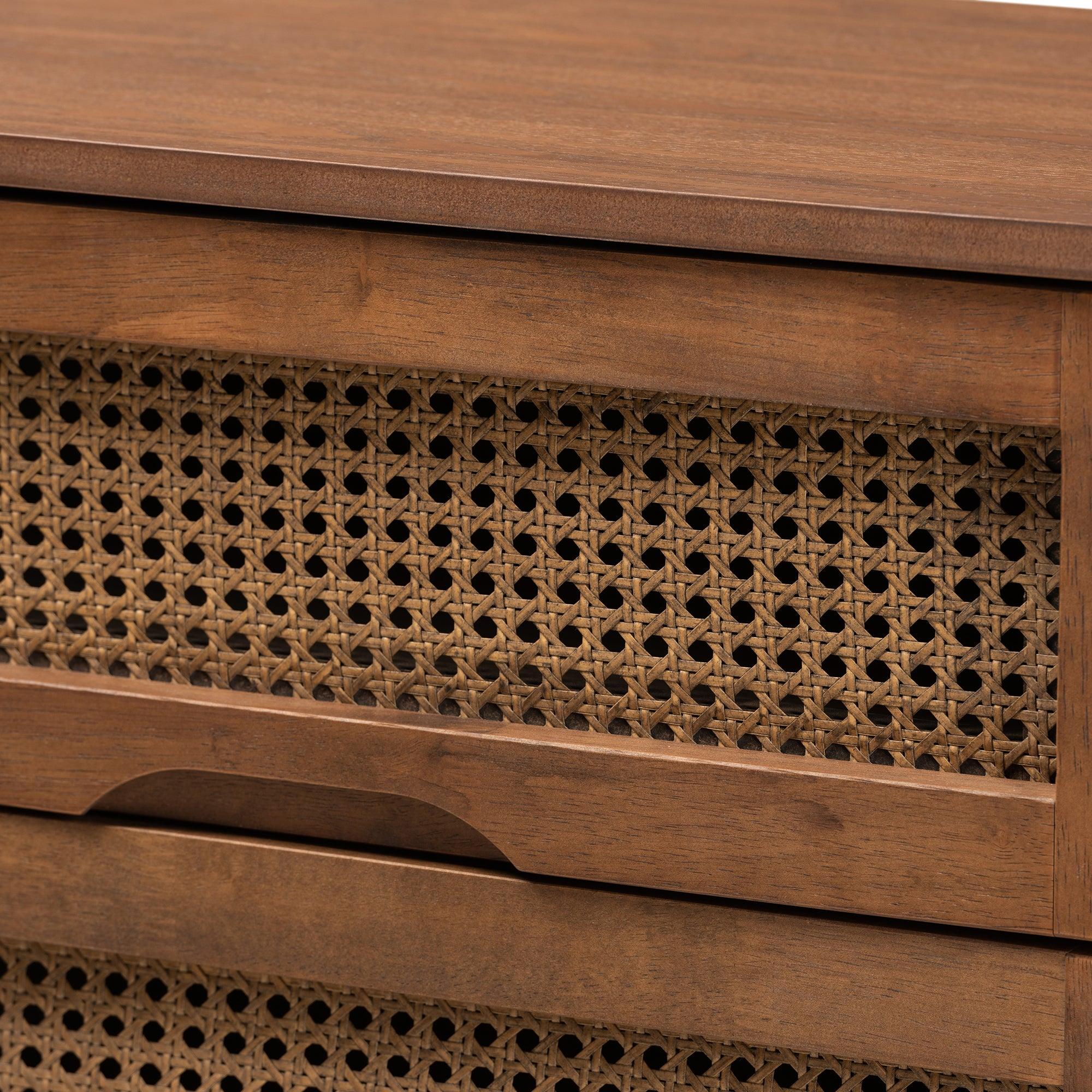 Rina Mid-Century Modern Ash Finished Wood 4-Piece Bedroom Set