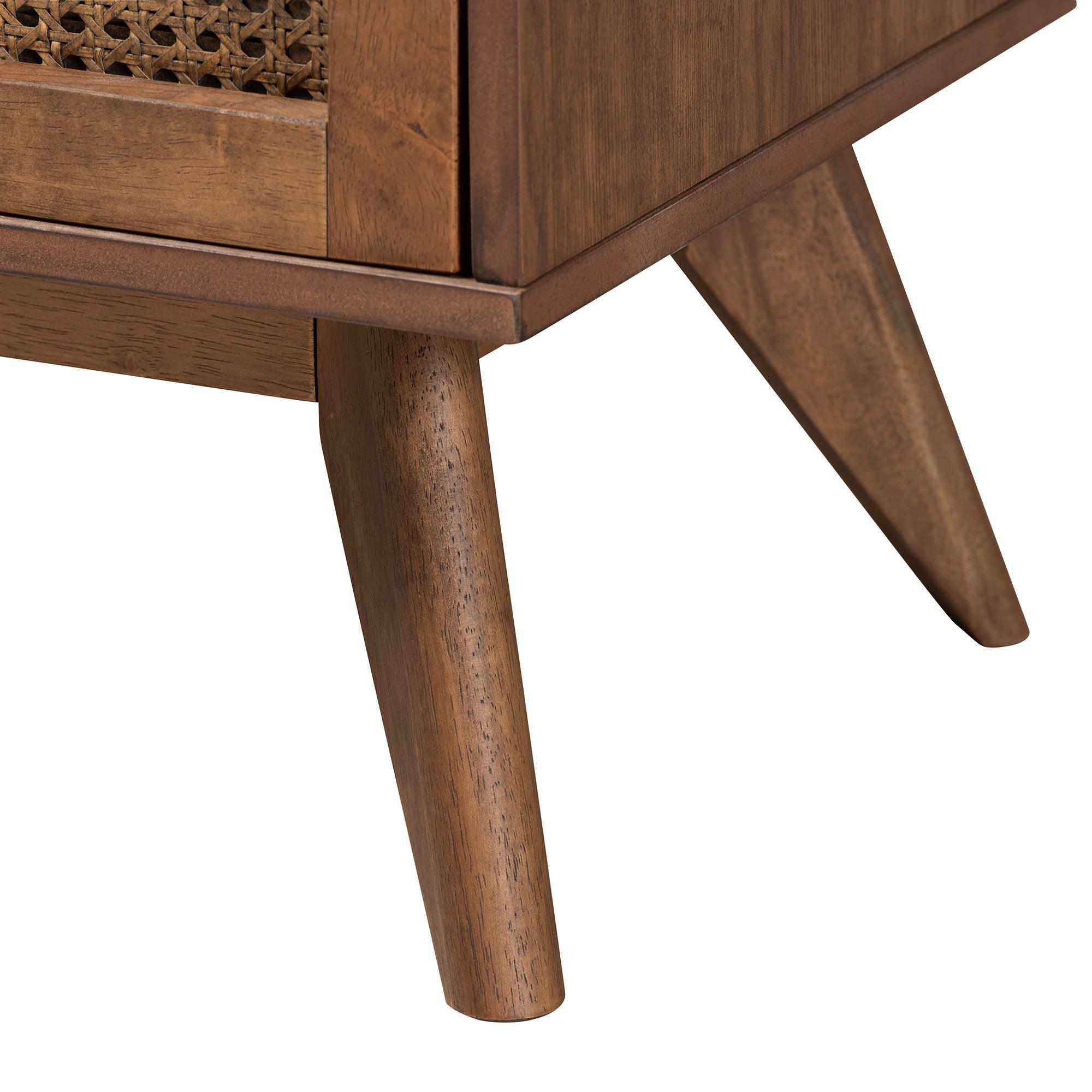 Rina Mid-Century Modern Ash Finished Wood 4-Piece Bedroom Set