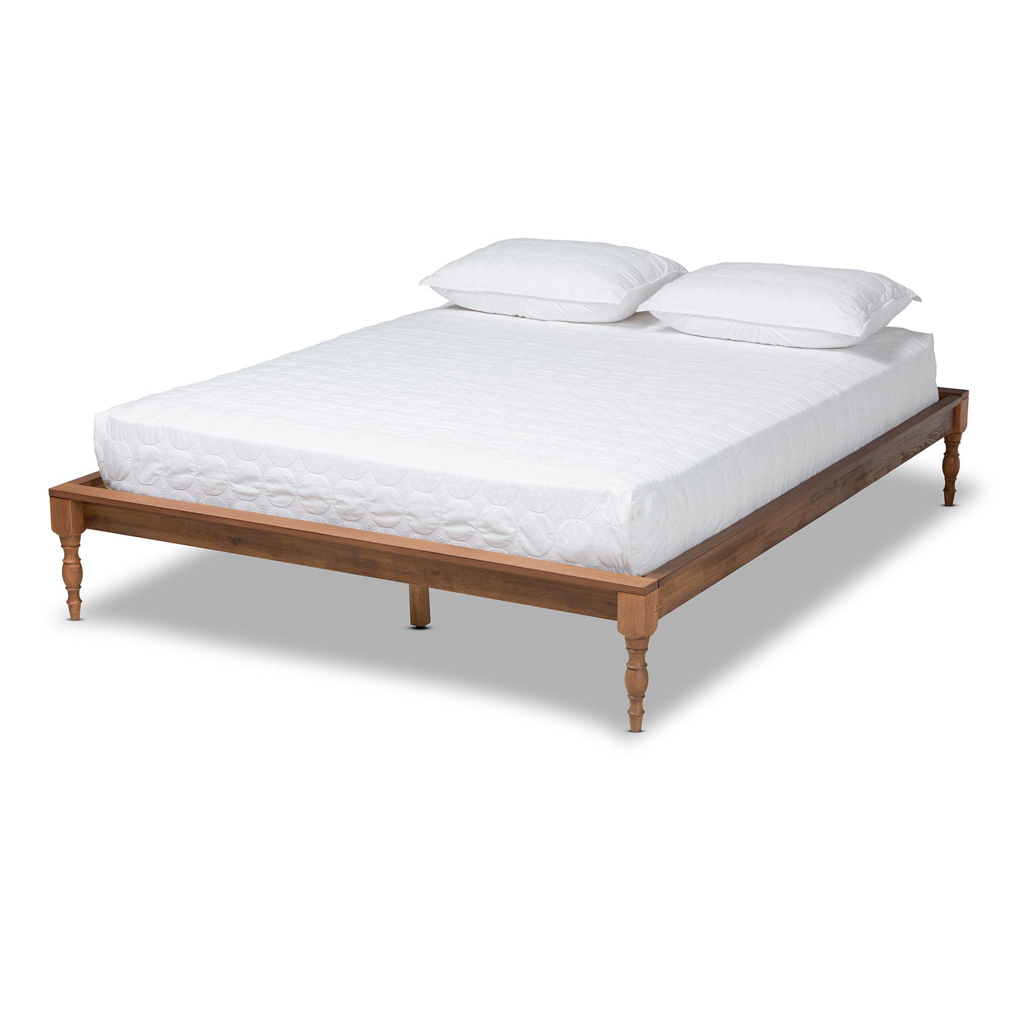 Romy Vintage French Inspired Ash Wanut Finished Wood Bed