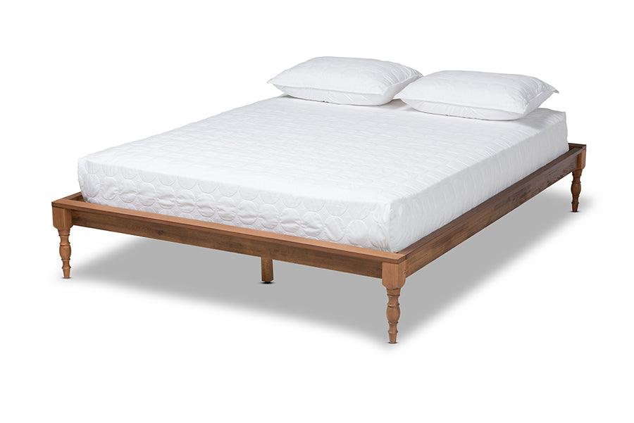 Romy Vintage French Inspired Ash Wanut Finished Wood Bed