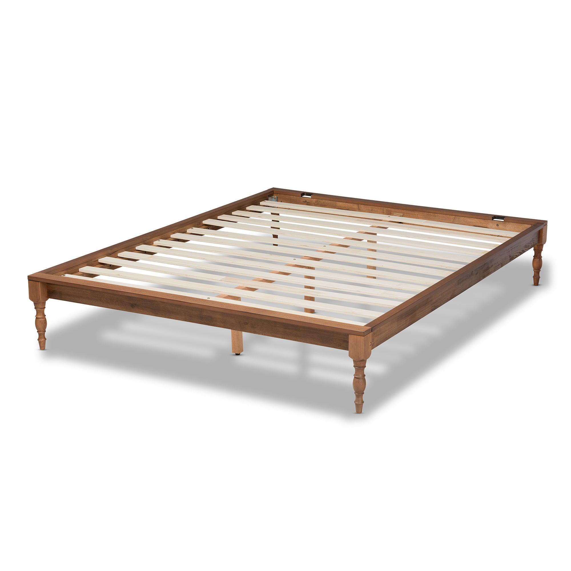 Romy Vintage French Inspired Ash Wanut Finished Wood Bed