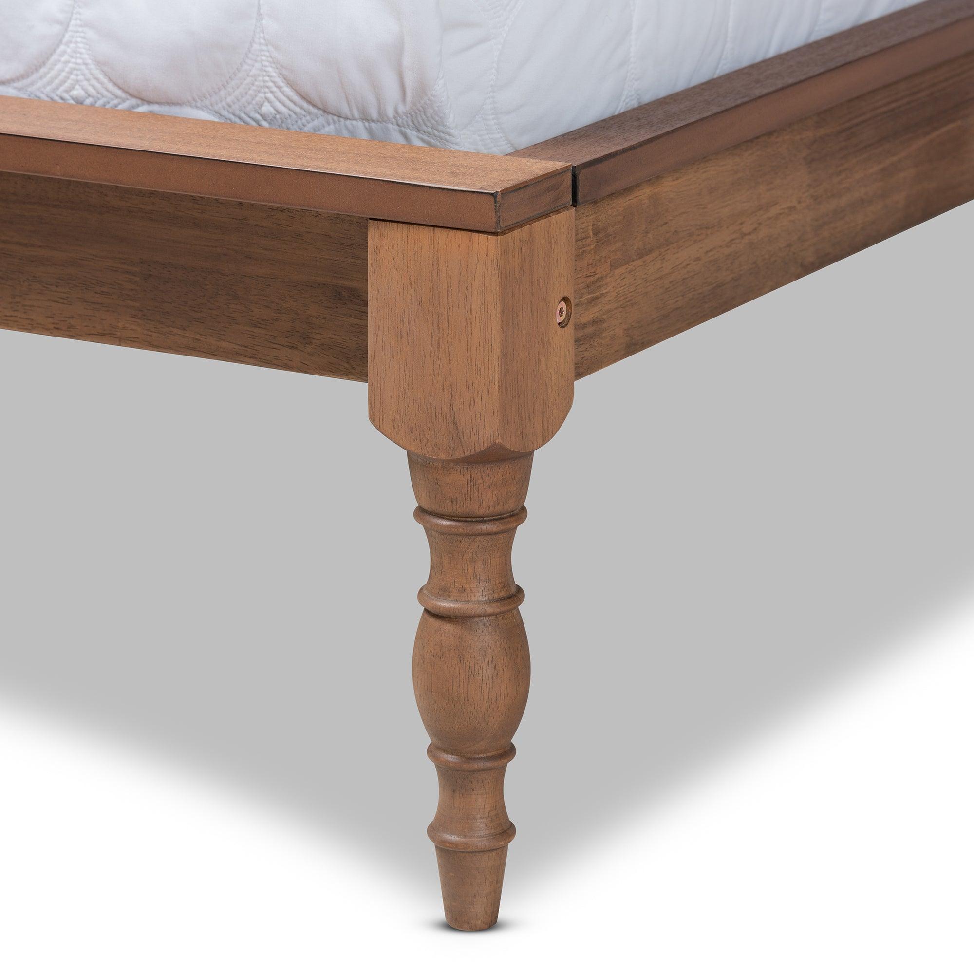 Romy Vintage French Inspired Ash Wanut Finished Wood Bed