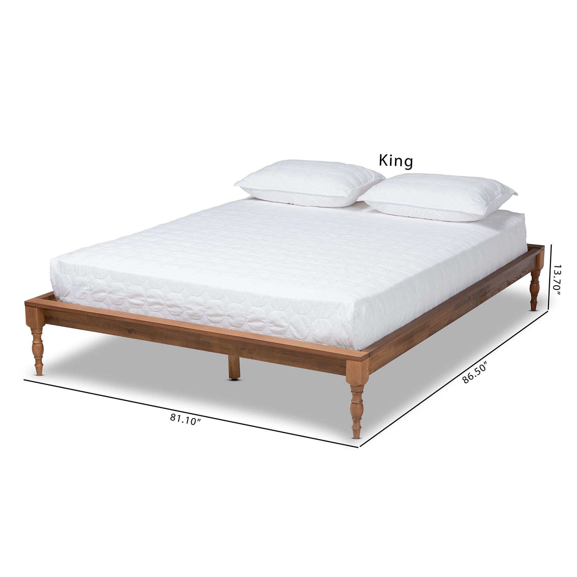 Romy Vintage French Inspired Ash Wanut Finished Wood Bed