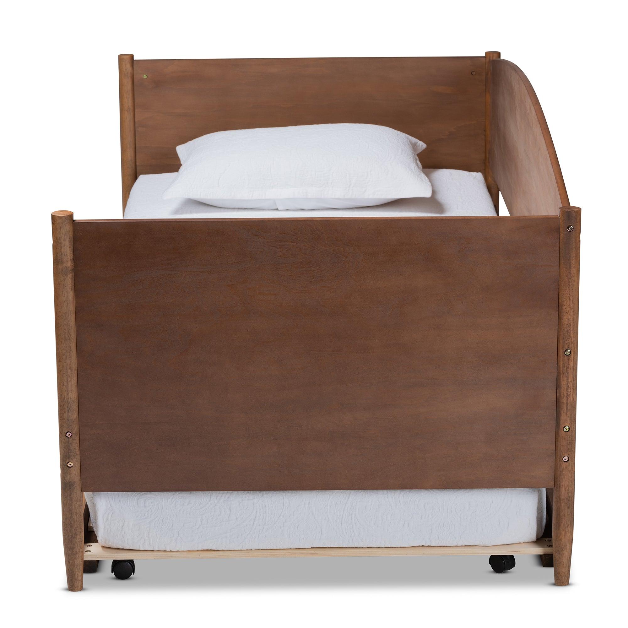 Veles Mid-Century Modern Ash Wanut Finished Wood Daybed