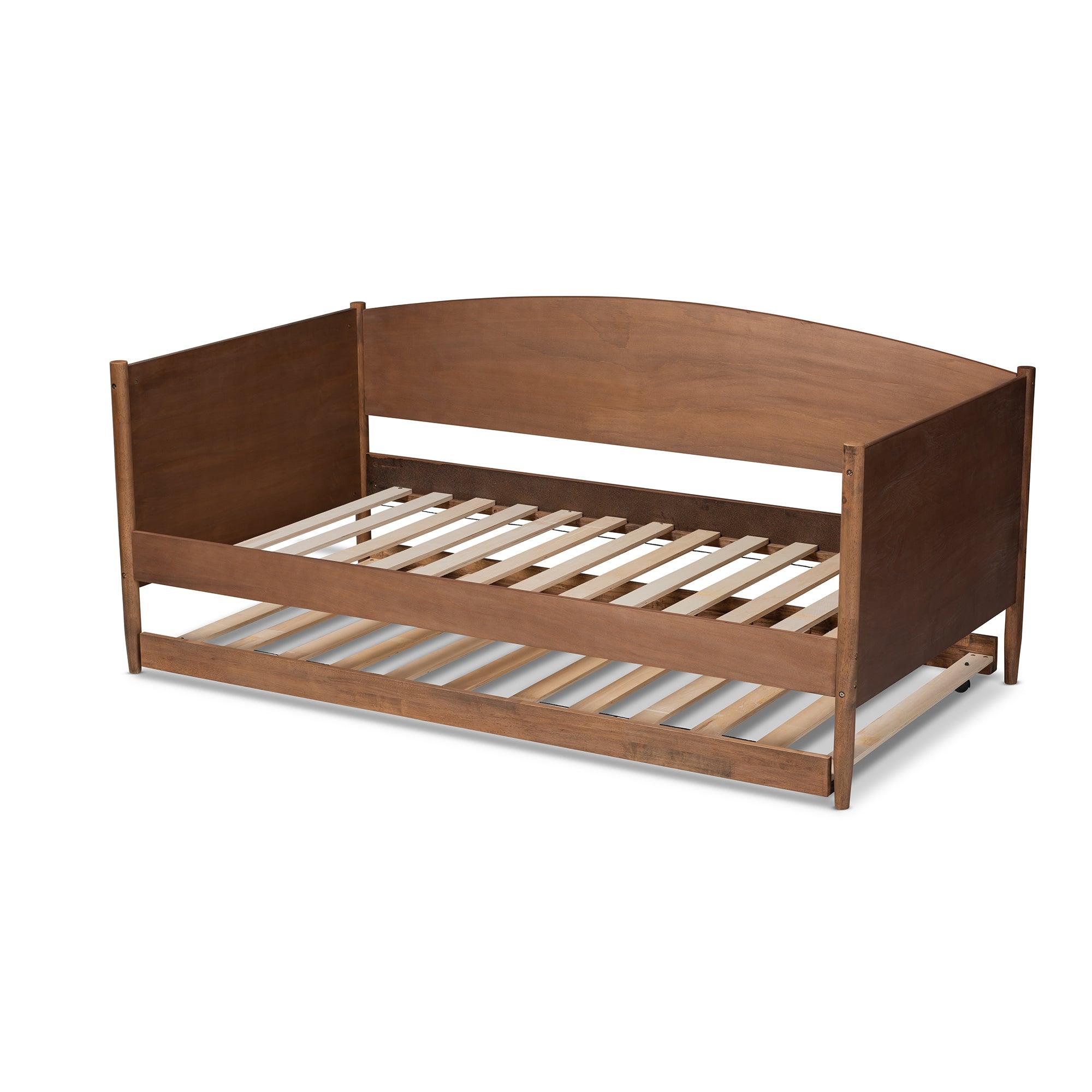 Veles Mid-Century Modern Ash Wanut Finished Wood Daybed