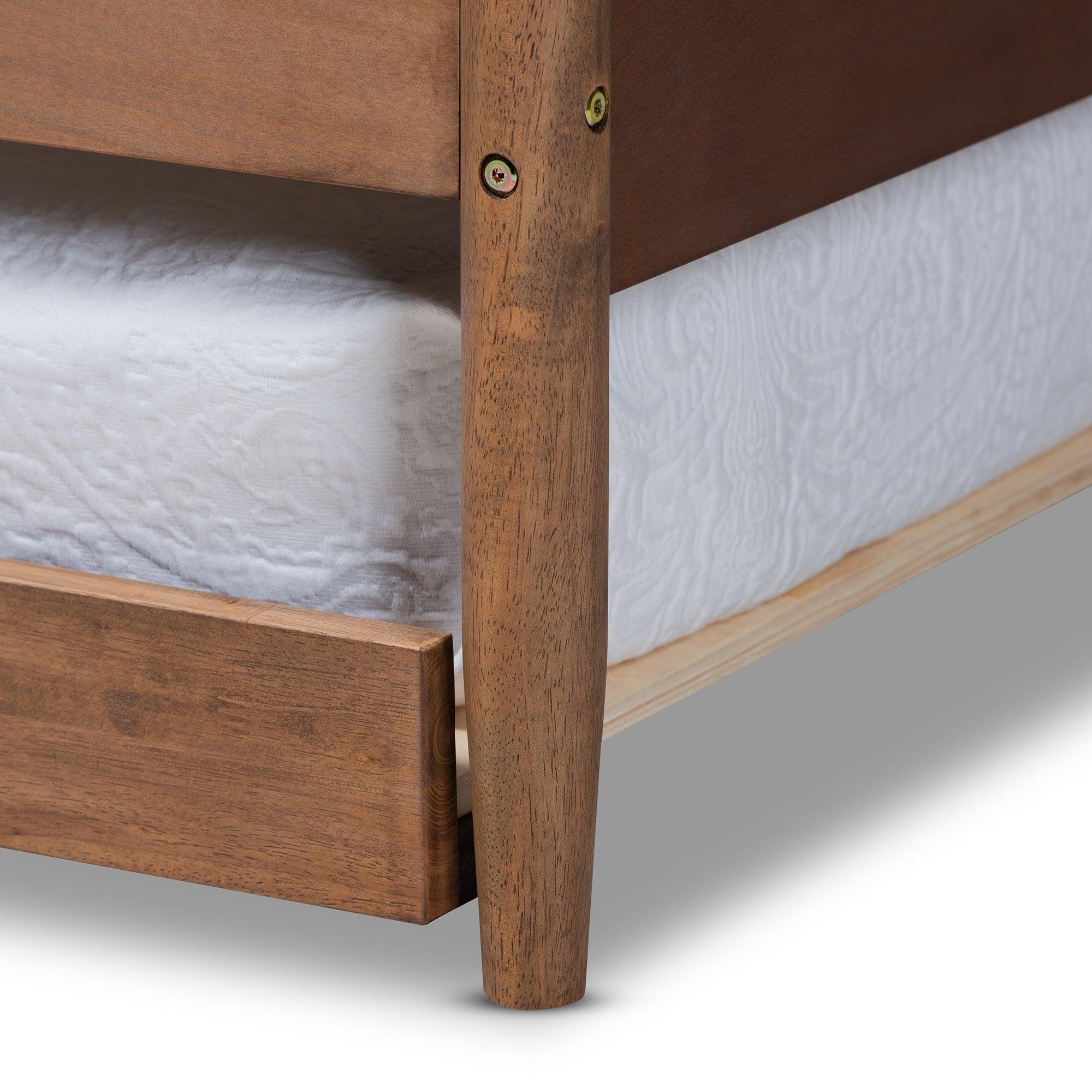 Veles Mid-Century Modern Ash Wanut Finished Wood Daybed
