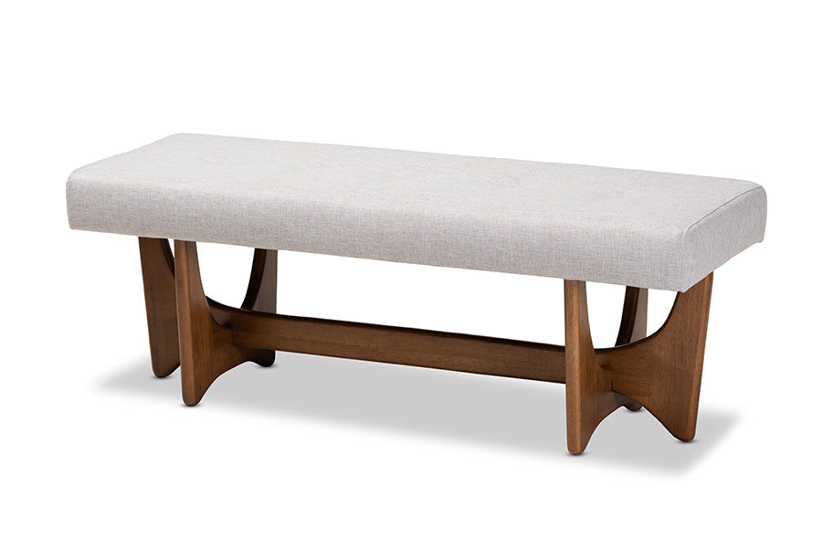 Theo Mid-Century Modern Fabric Upholstered Finished Bench