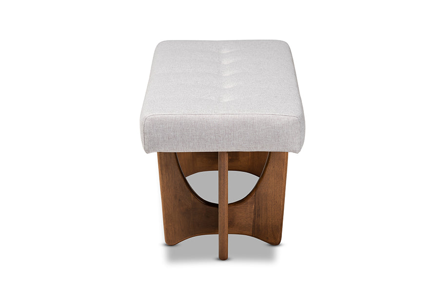 Theo Mid-Century Modern Fabric Upholstered Finished Bench