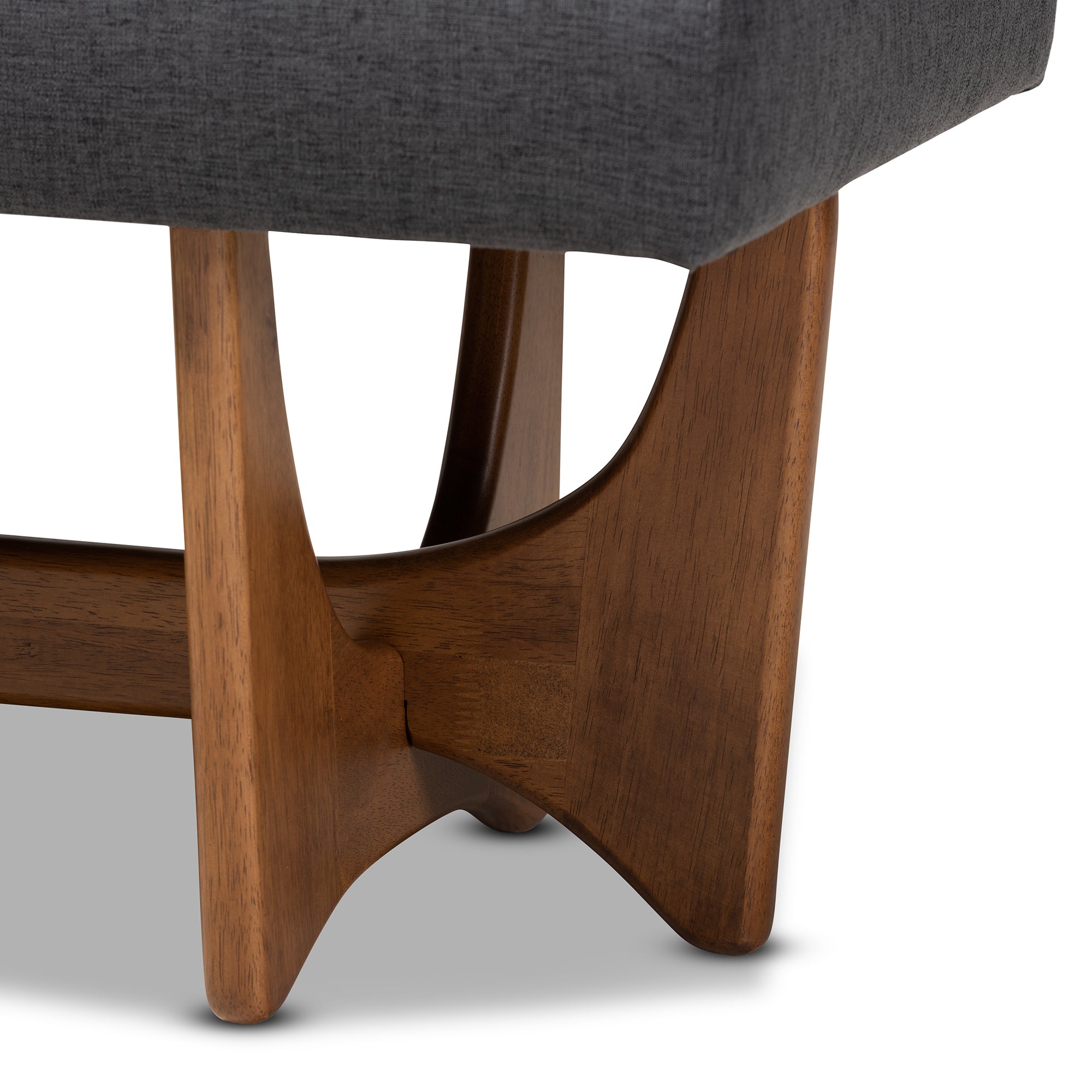 Theo Mid-Century Modern Fabric Upholstered Finished Bench