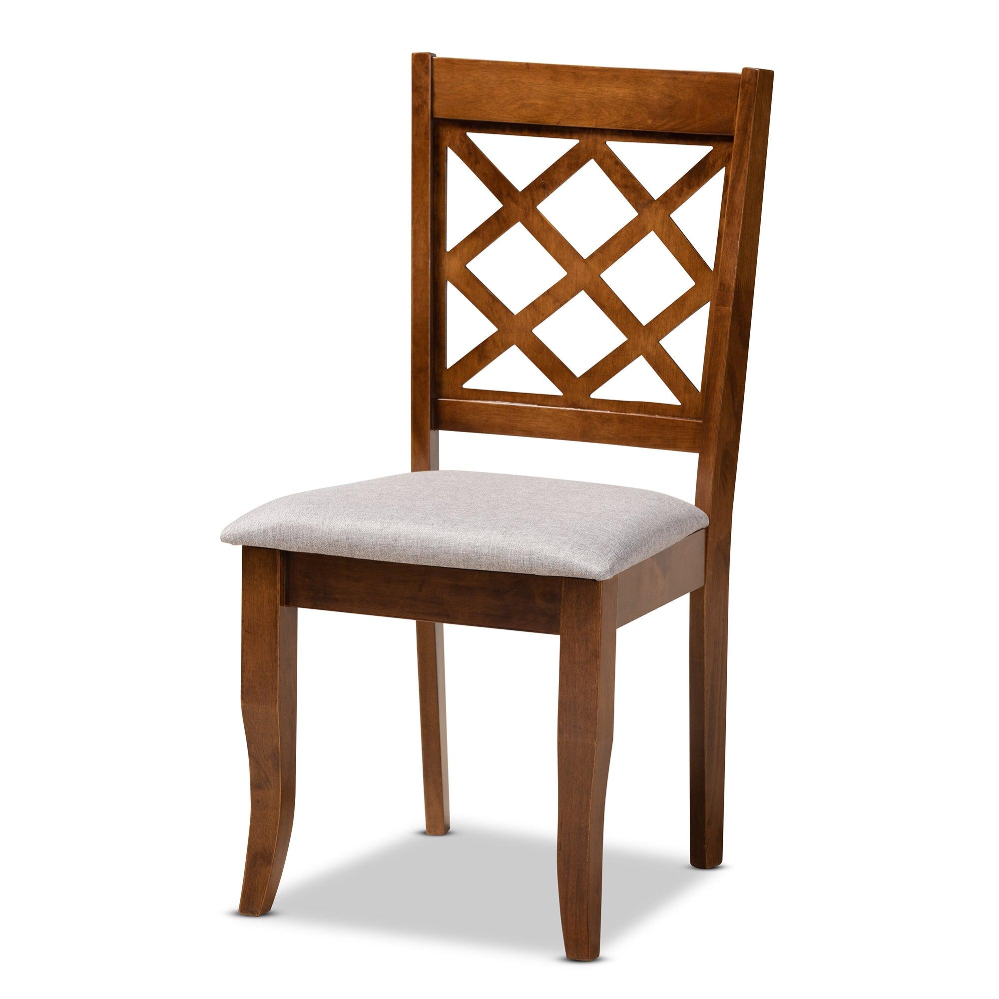 Andor Modern and Contemporary Fabric Upholstered and Finished Wood 6-Piece Dining Set