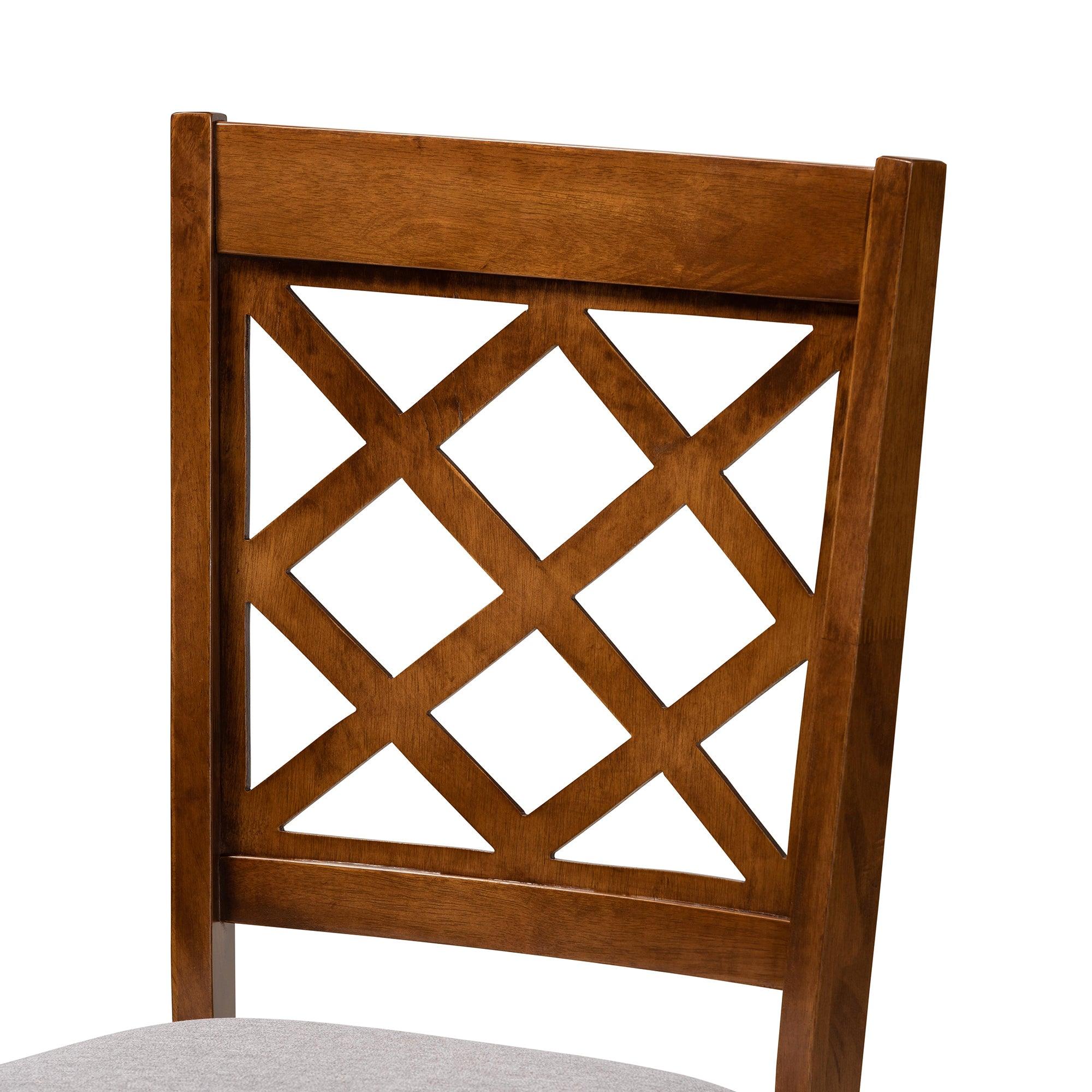 Andor Modern and Contemporary Fabric Upholstered and Finished Wood 6-Piece Dining Set