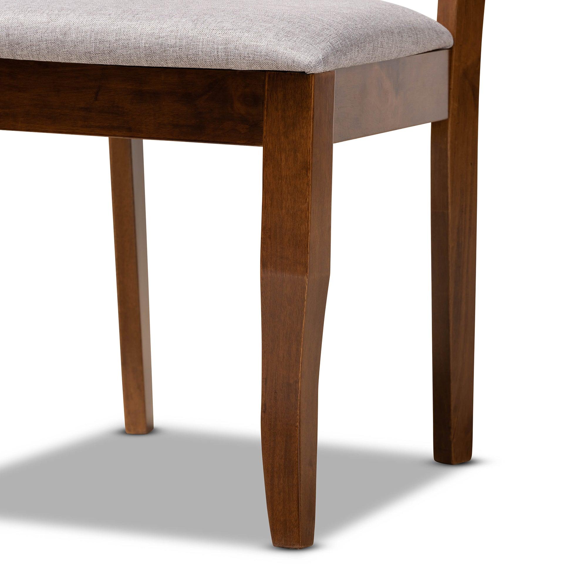 Andor Modern and Contemporary Fabric Upholstered and Finished Wood 6-Piece Dining Set