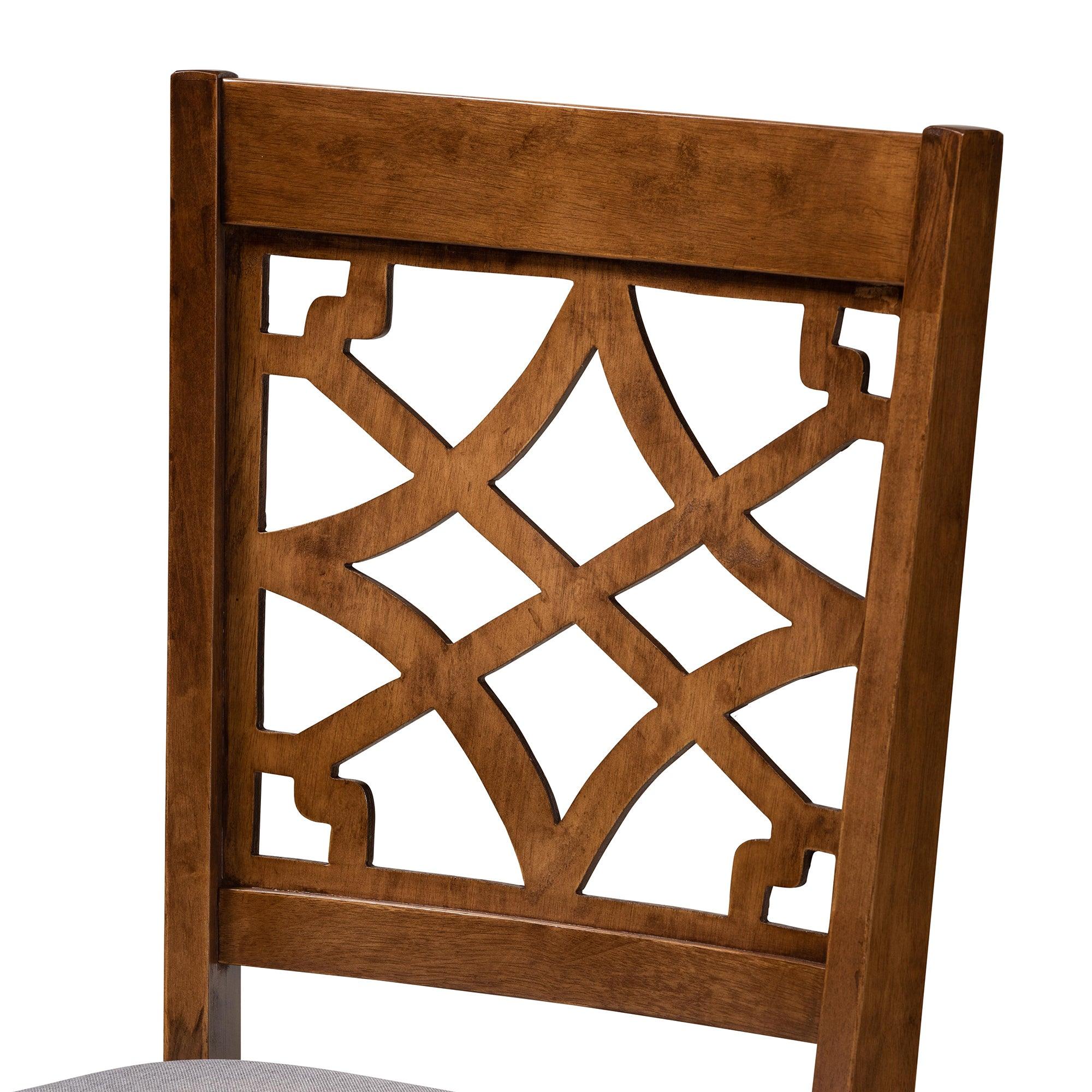 Sandra Modern and Contemporary Fabric Upholstered and Finished Wood 5-Piece Dining Set