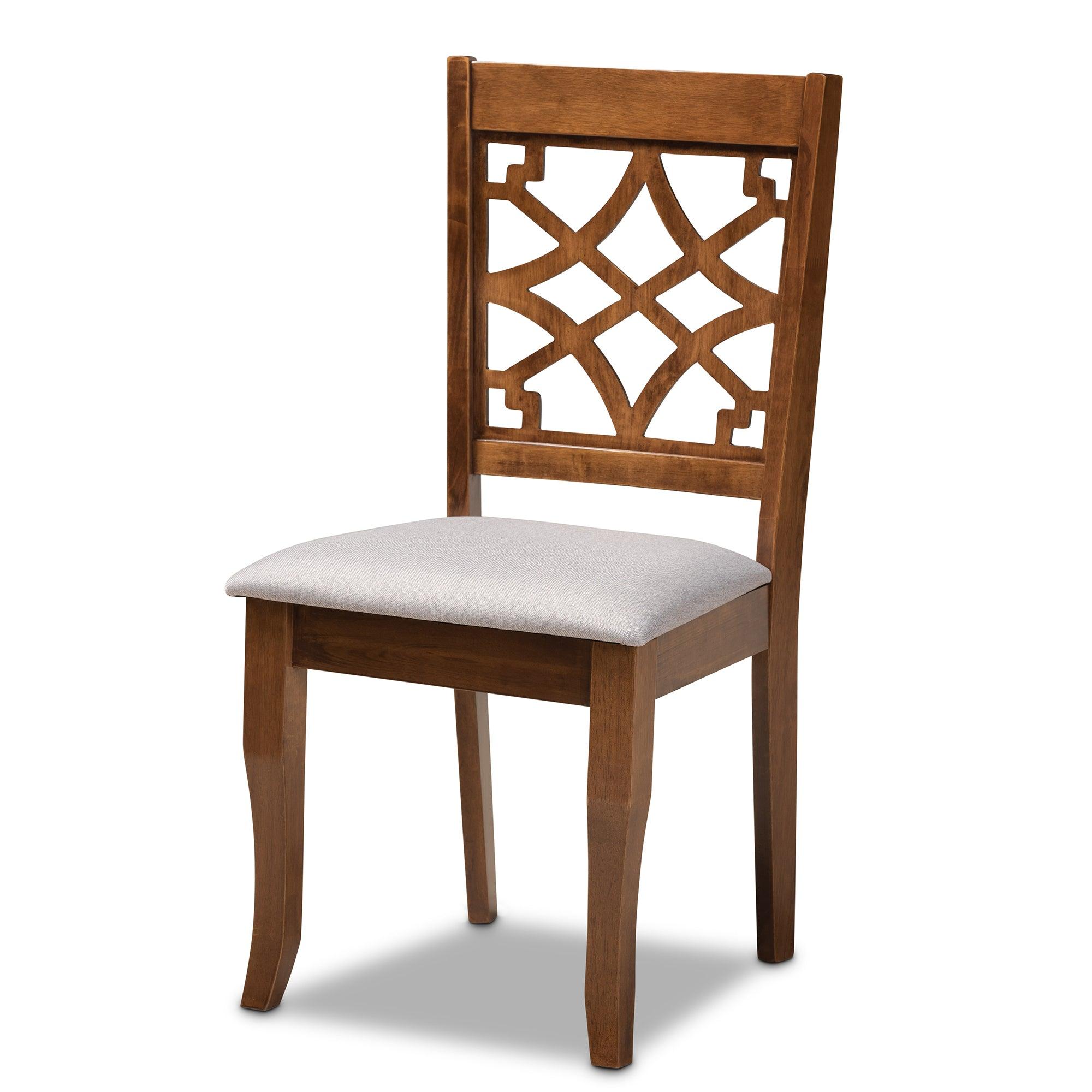 Dori Modern and Contemporary Fabric Upholstered and Finished Wood 6-Piece Dining Set