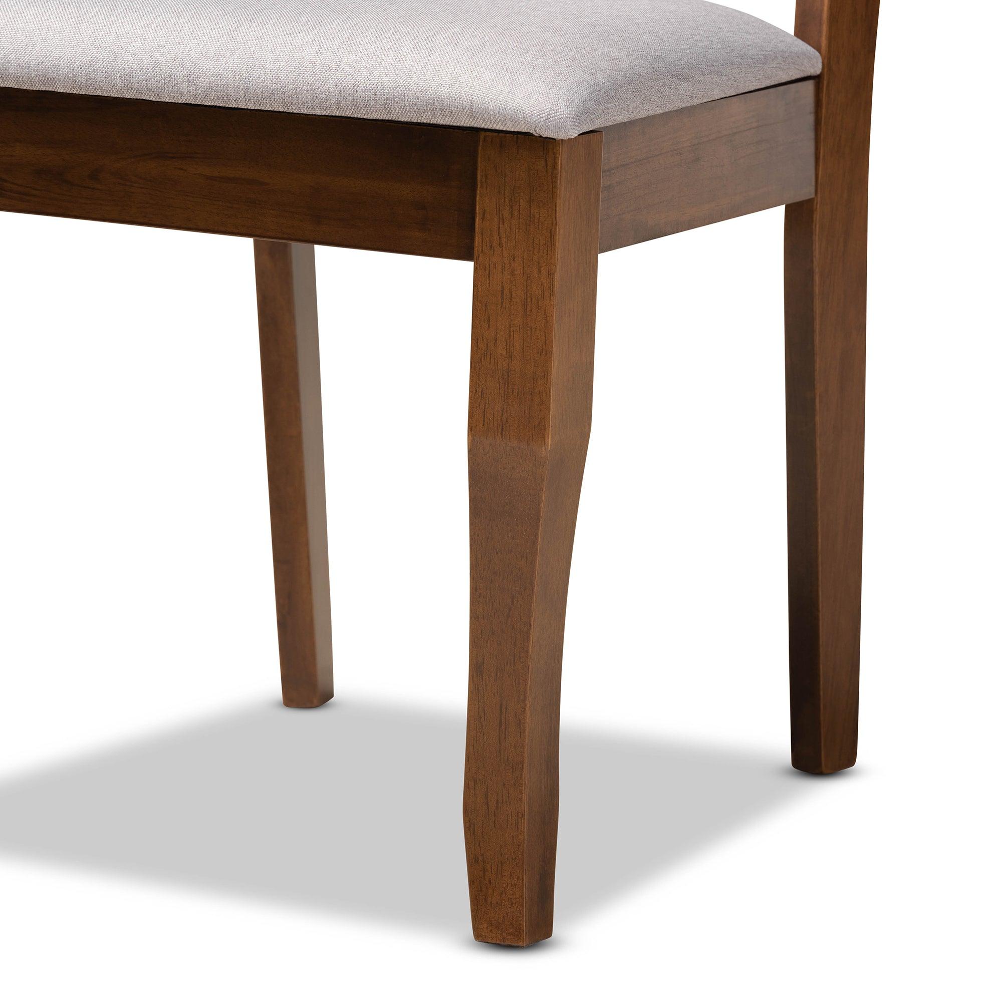 Dori Modern and Contemporary Fabric Upholstered and Finished Wood 6-Piece Dining Set