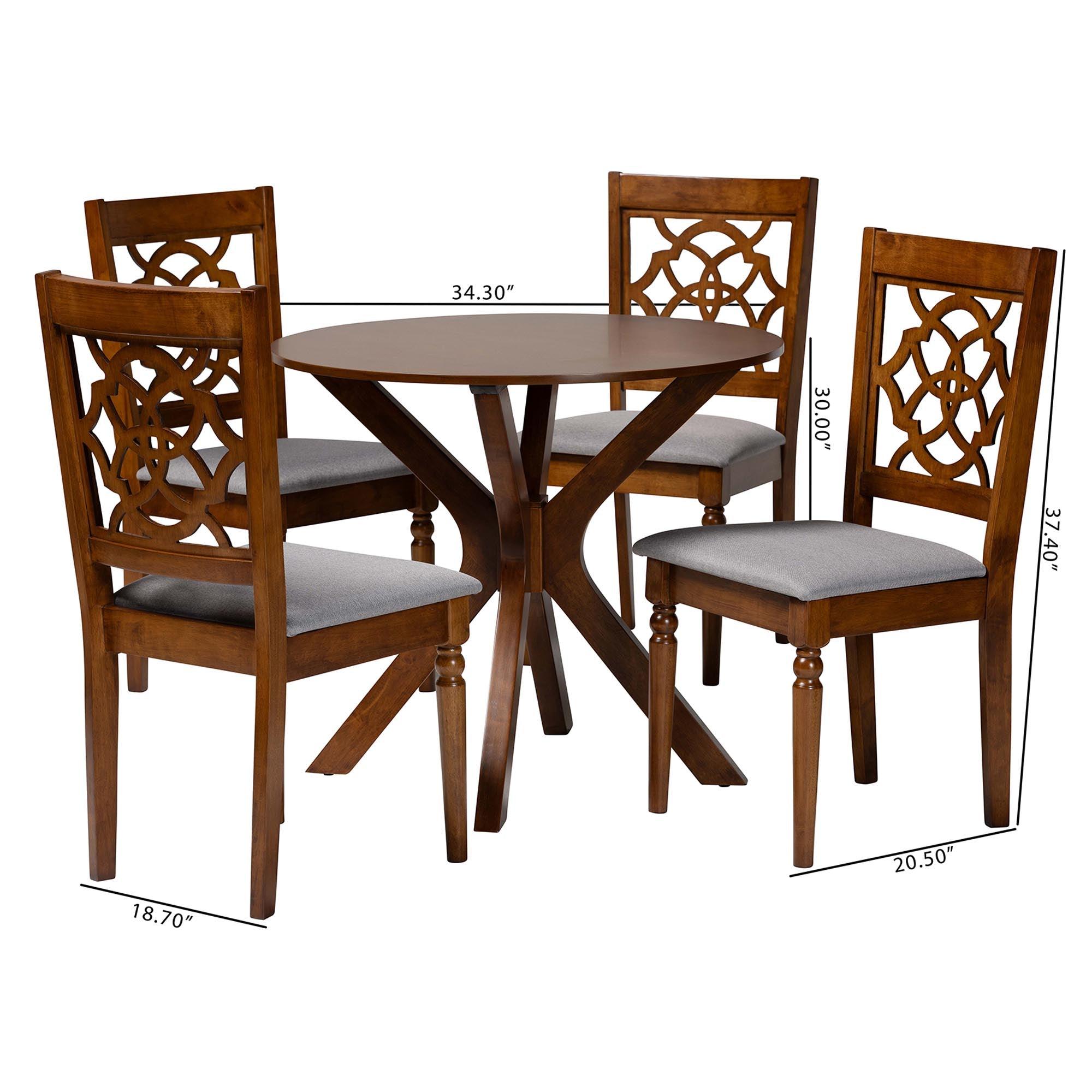 Sadie Modern and Wood 5-Piece Dining Set
