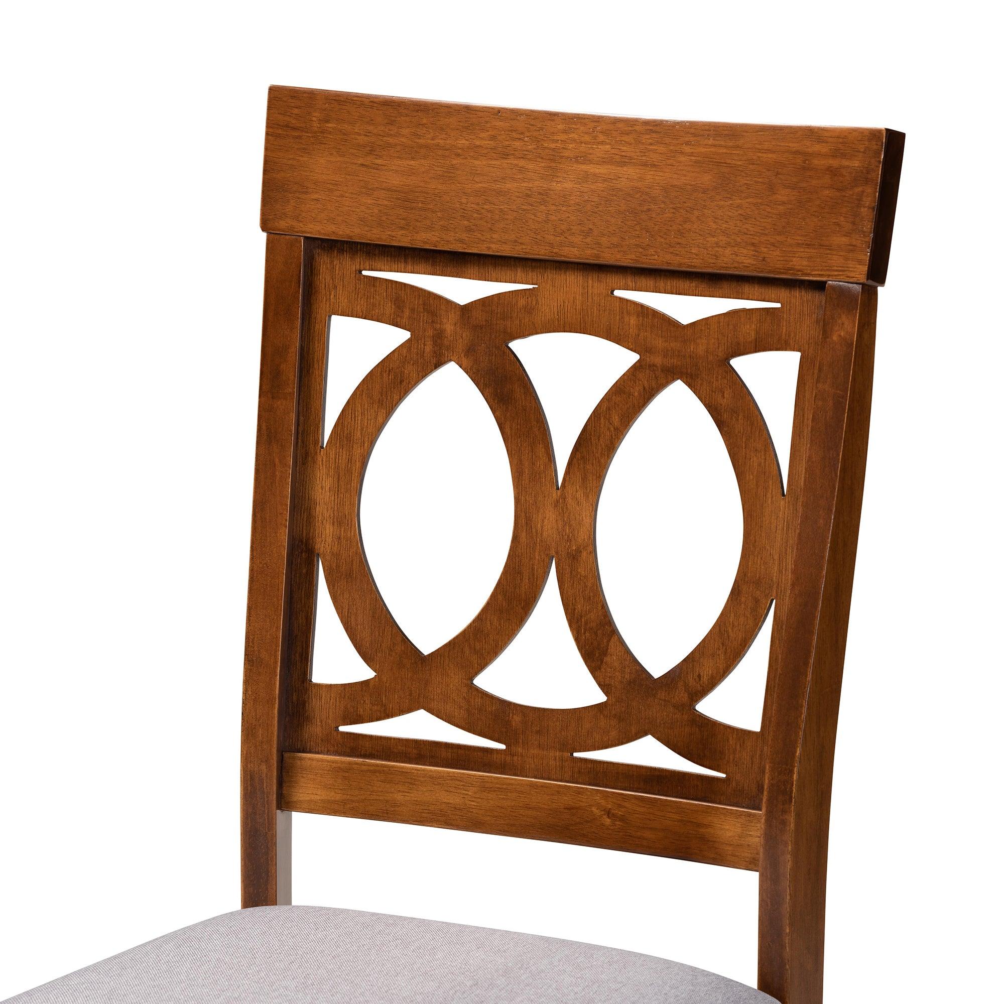 Jessie Modern and Contemporary Fabric Upholstered and Finished Wood 5-Piece Dining Set