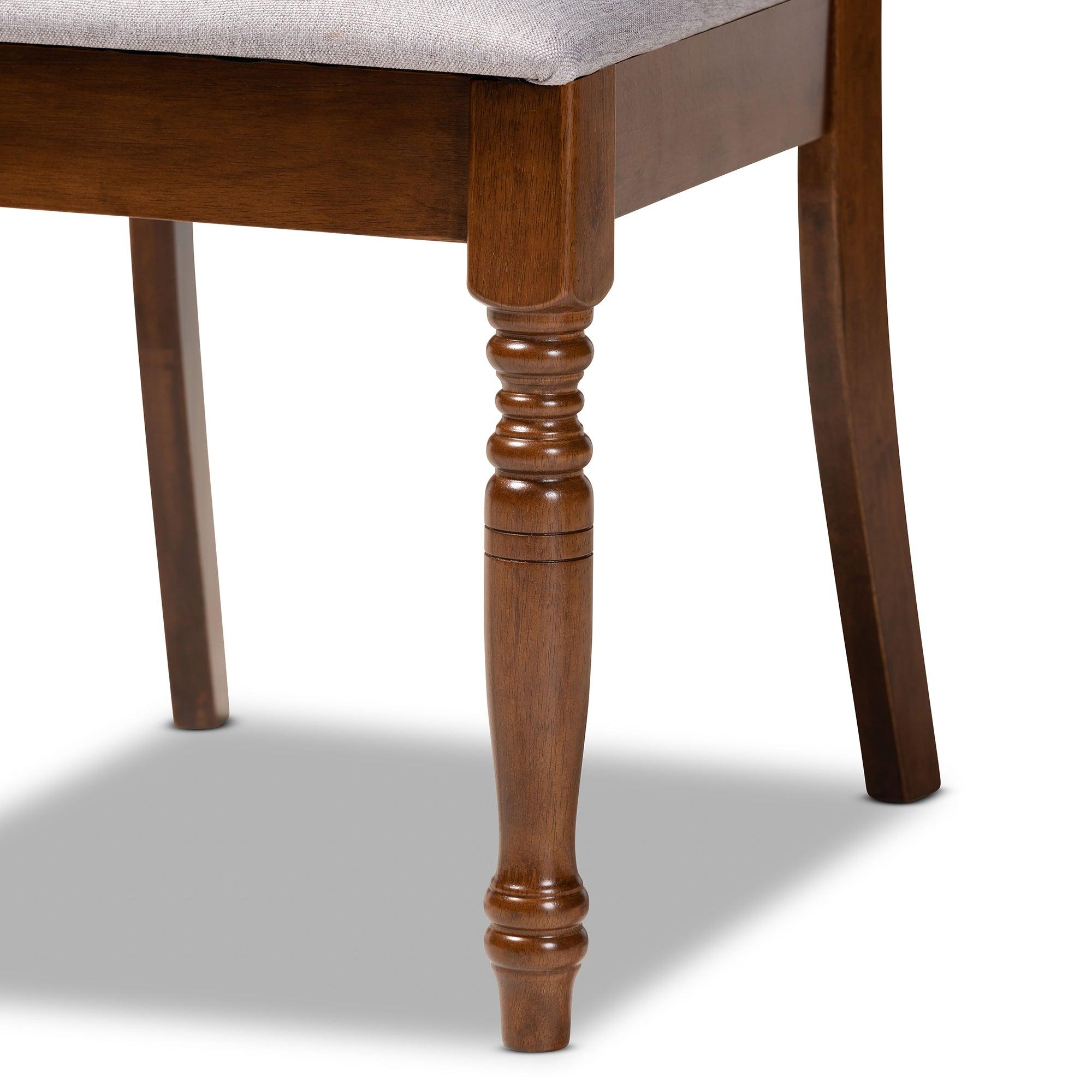 Jessie Modern and Contemporary Fabric Upholstered and Finished Wood 5-Piece Dining Set