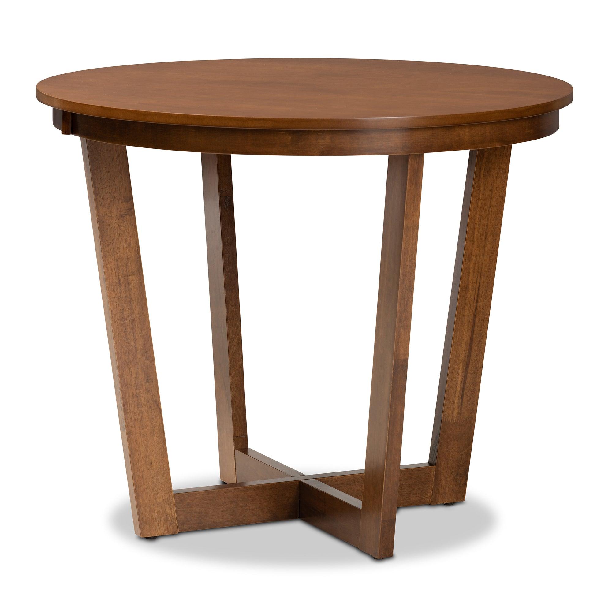 Julie Modern and Contemporary Fabric Upholstered and Finished Wood 5-Piece Dining Set