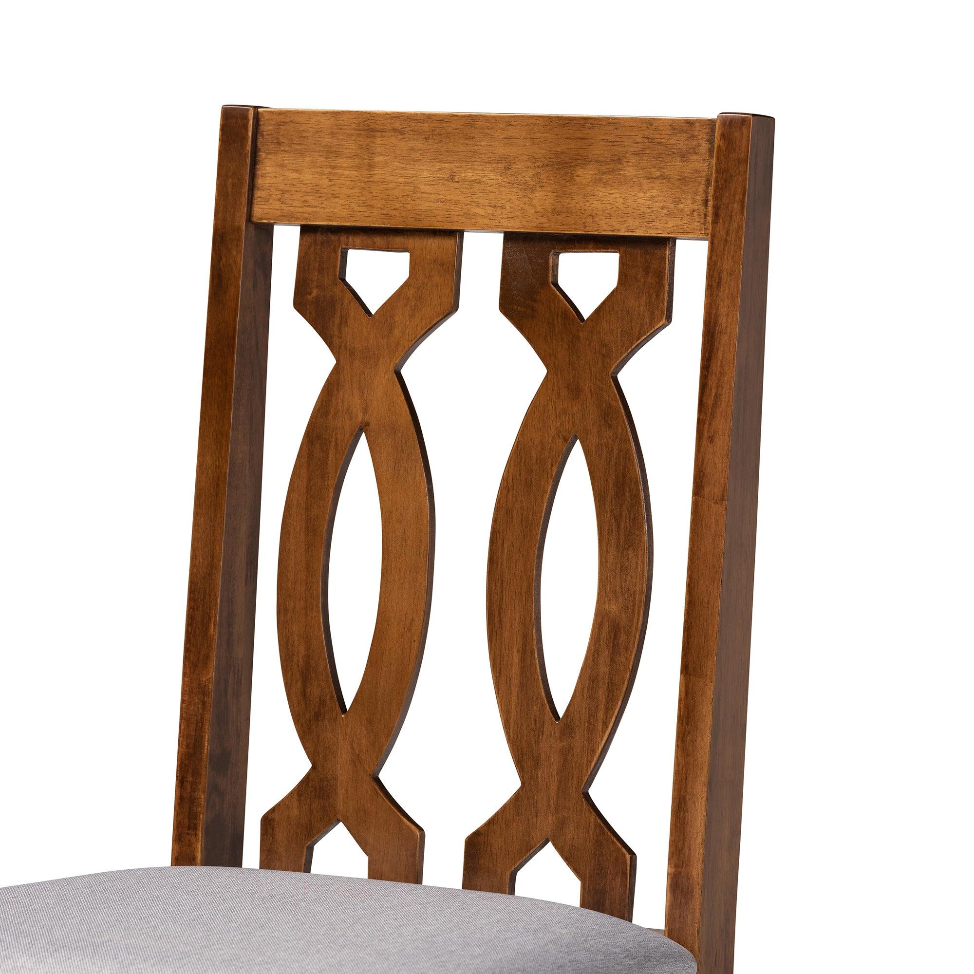Kasia Modern and Contemporary Fabric Upholstered and Finished Wood 5-Piece Dining Set