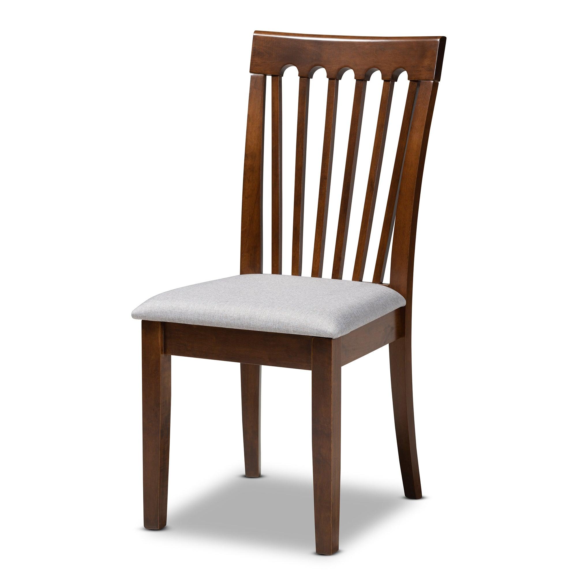 Minette Modern and Contemporary Fabric Upholstered and Finished Wood 6-Piece Dining Set