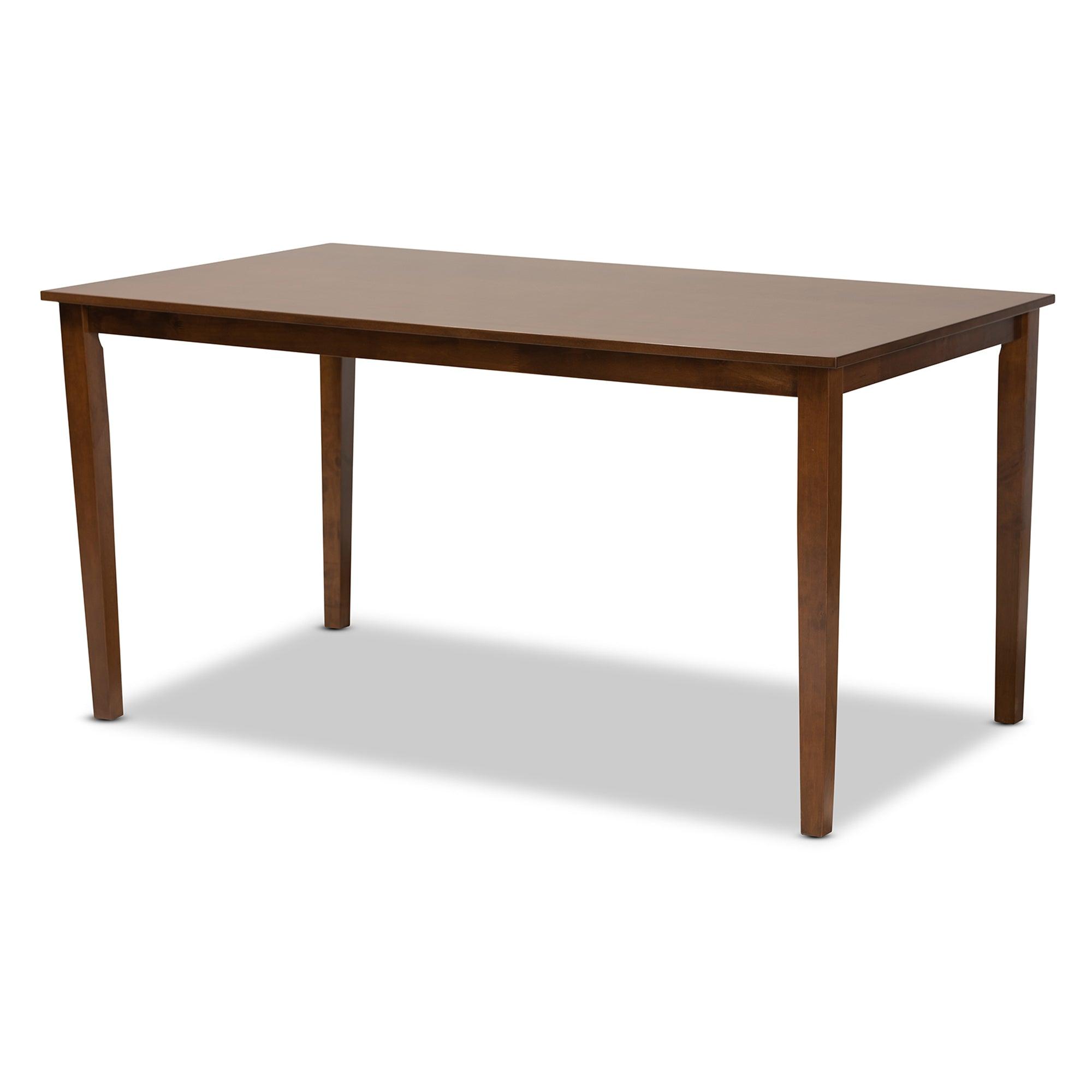 Minette Modern and Contemporary Fabric Upholstered and Finished Wood 6-Piece Dining Set