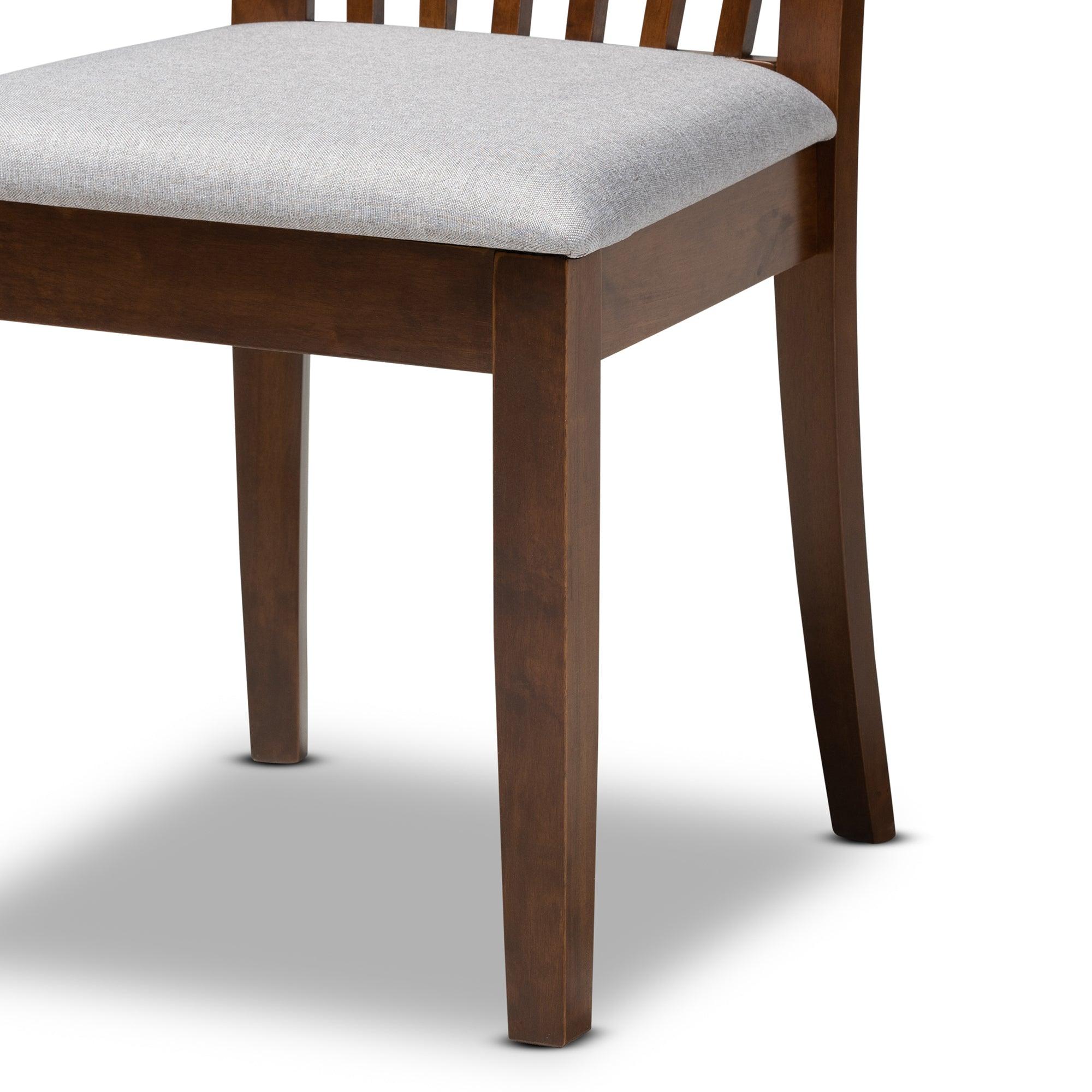 Minette Modern and Contemporary Fabric Upholstered and Finished Wood 6-Piece Dining Set