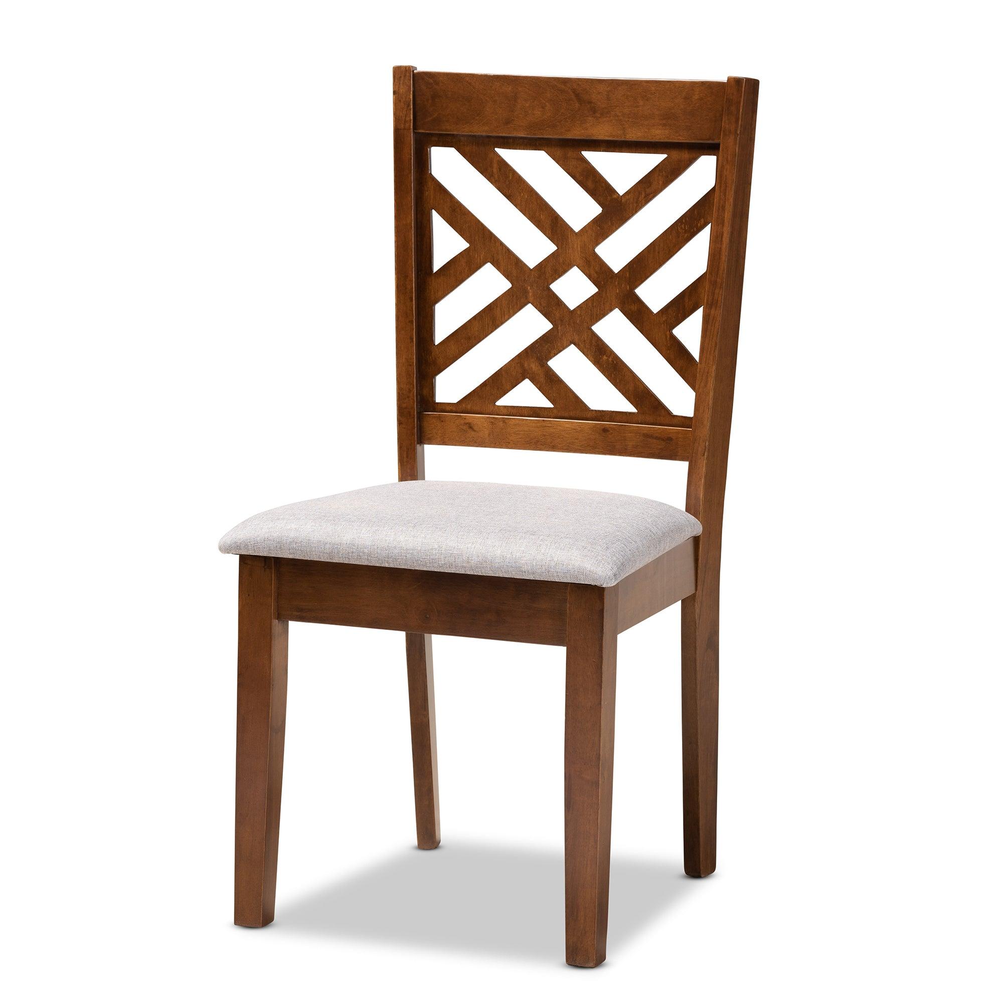 Edona Modern and Contemporary Fabric Upholstered and Finished Wood 5-Piece Dining Set