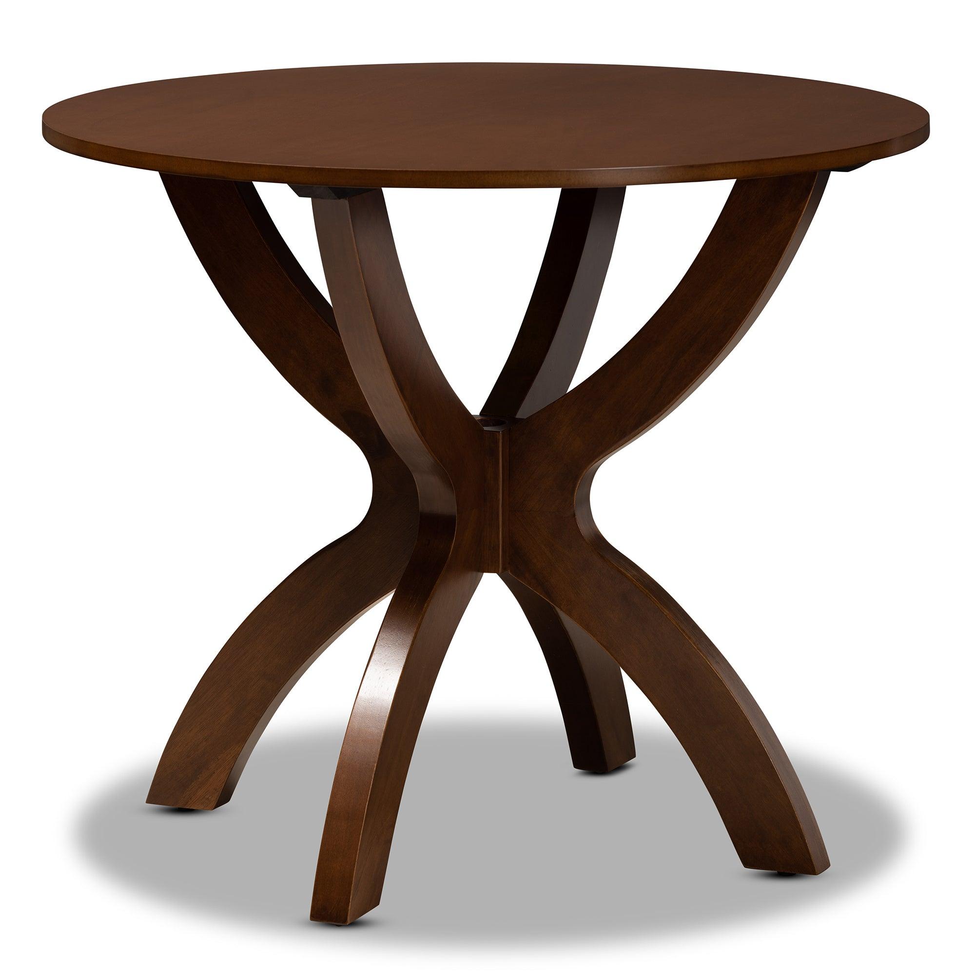 Edona Modern and Contemporary Fabric Upholstered and Finished Wood 5-Piece Dining Set