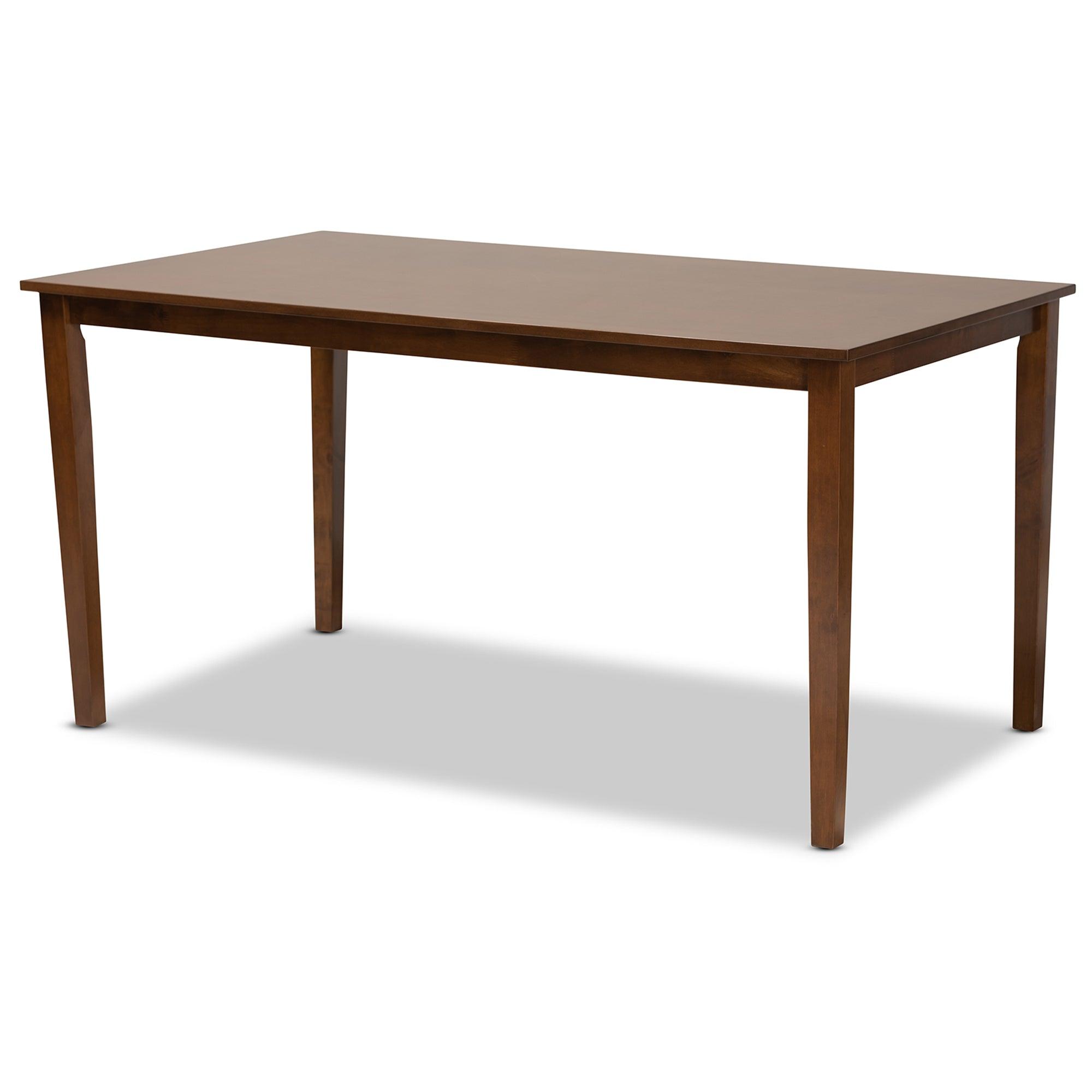 Gustavo Modern and Contemporary Fabric Upholstered and Finished Wood 6-Piece Dining Set