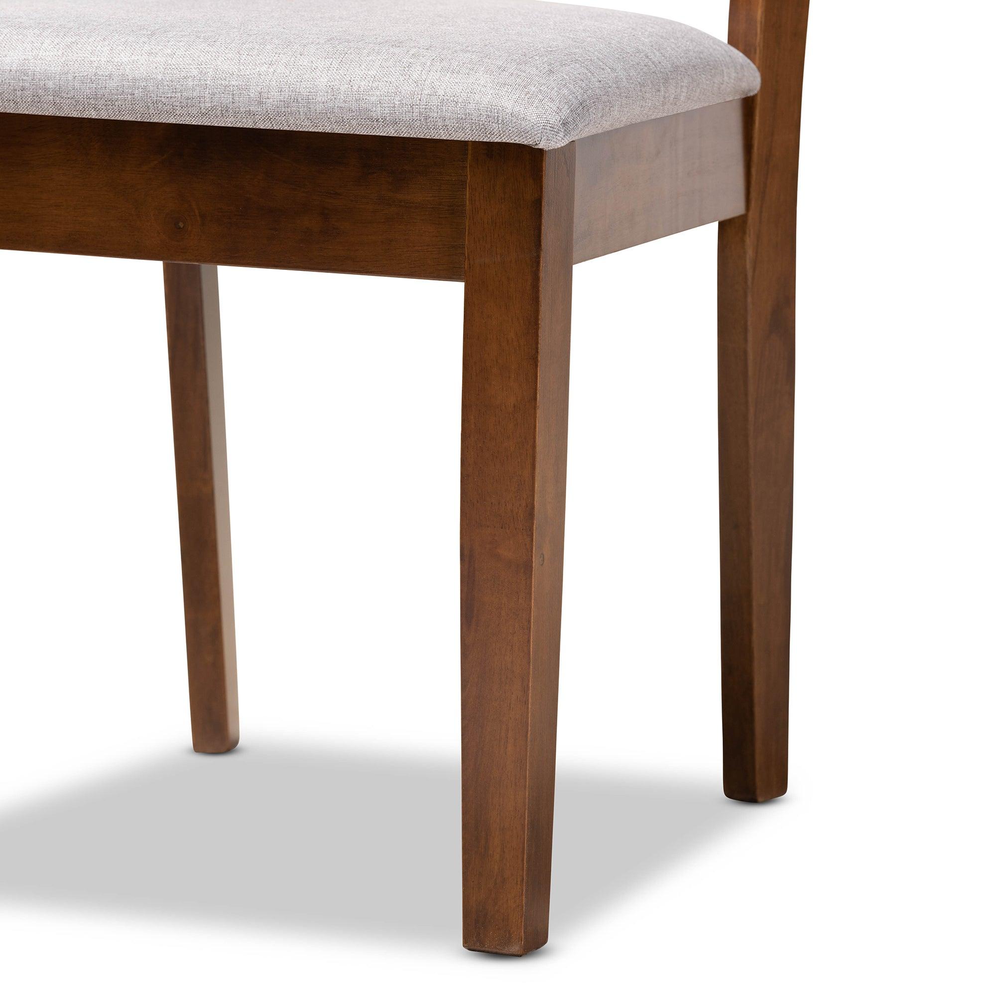 Gustavo Modern and Contemporary Fabric Upholstered and Finished Wood 6-Piece Dining Set