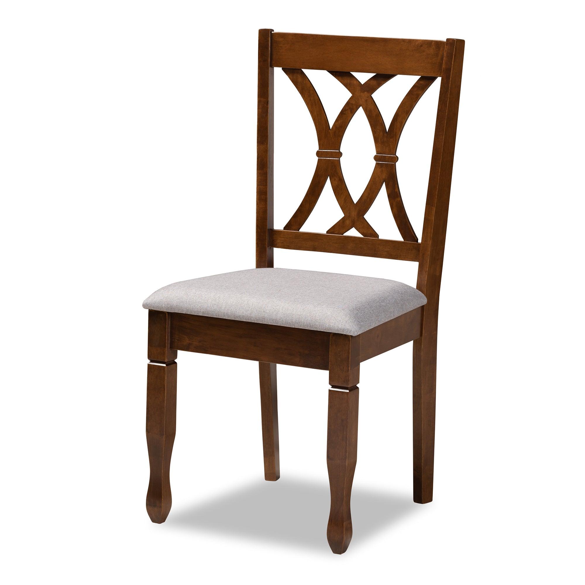 Reneau Modern and Contemporary Fabric Upholstered and Finished Wood 6-Piece Dining Set