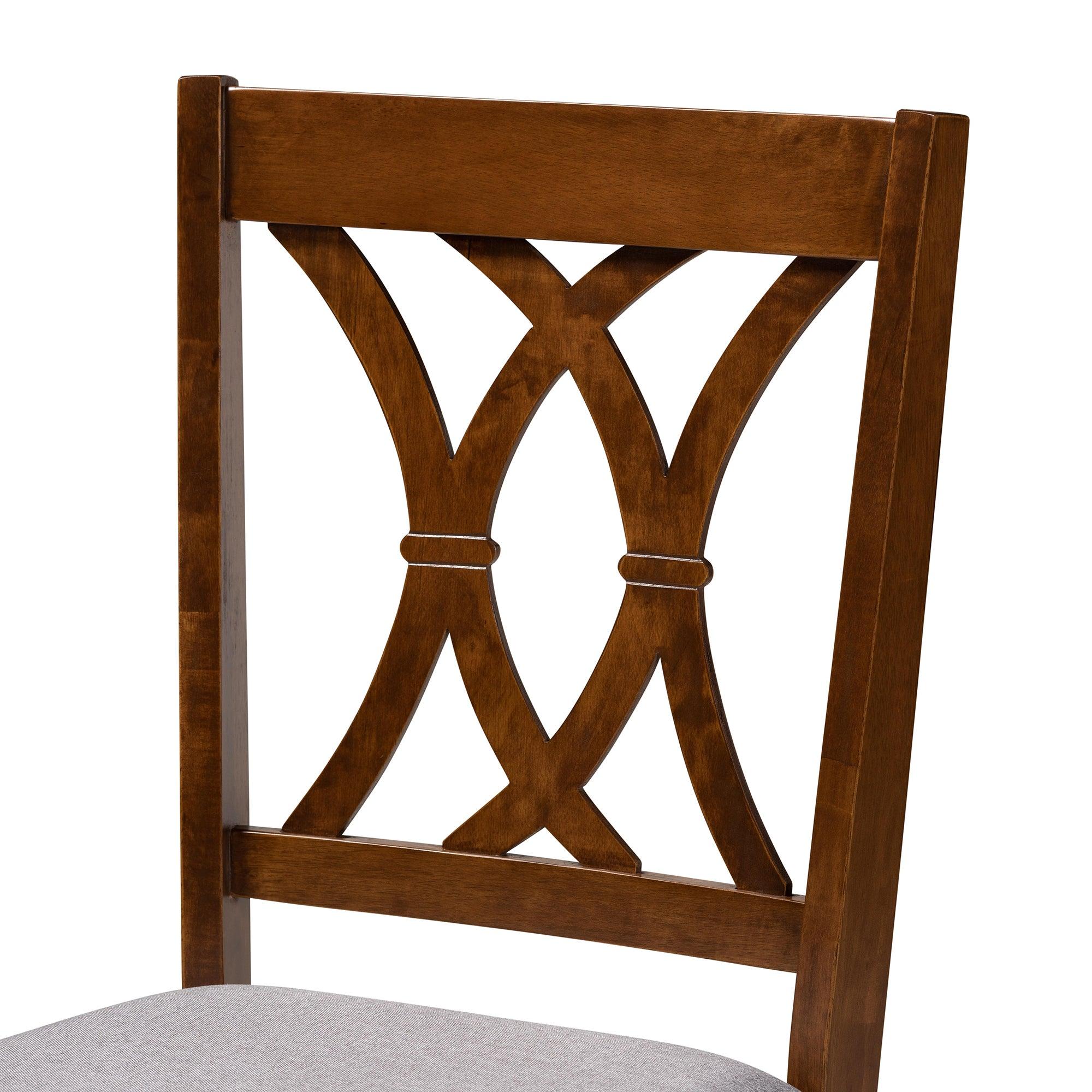 Reneau Modern and Contemporary Fabric Upholstered and Finished Wood 6-Piece Dining Set