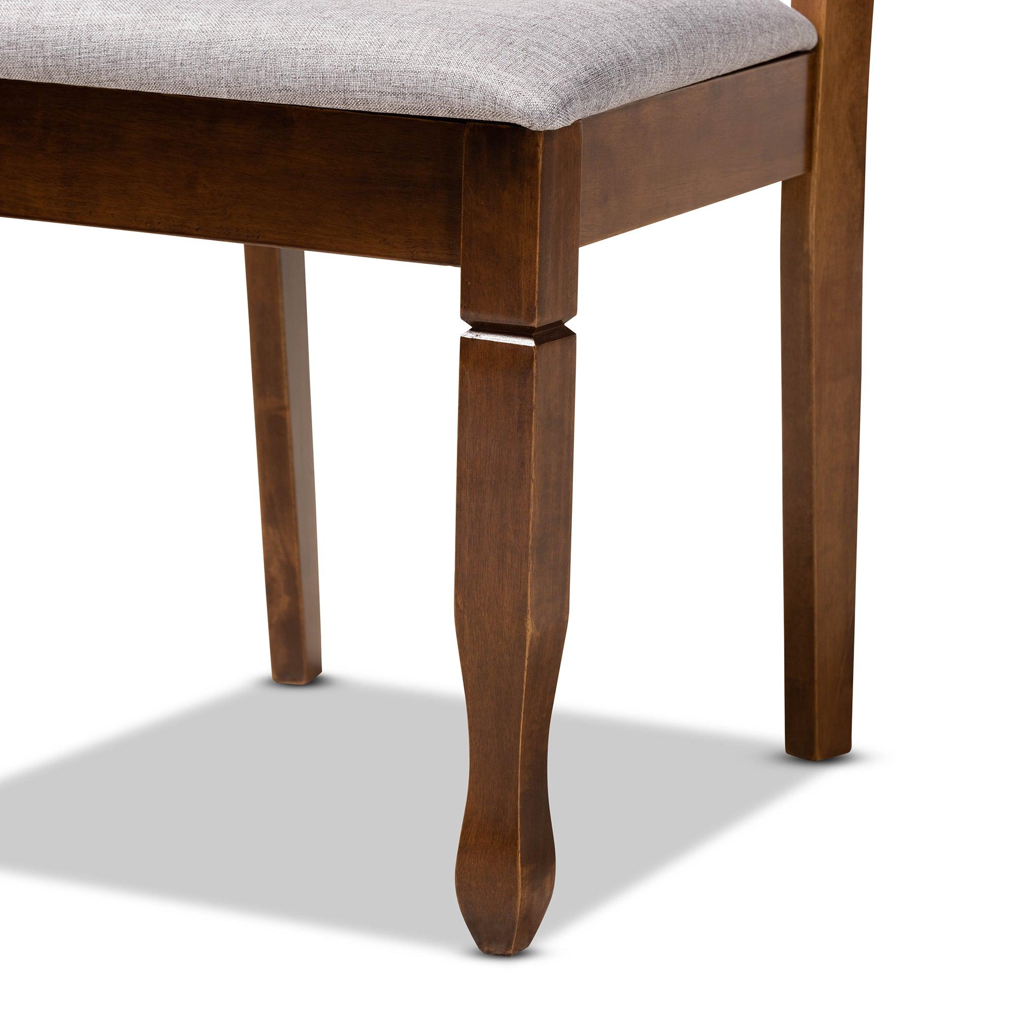 Darina Modern and Contemporary Fabric Upholstered and Finished Wood 5-Piece Dining Set