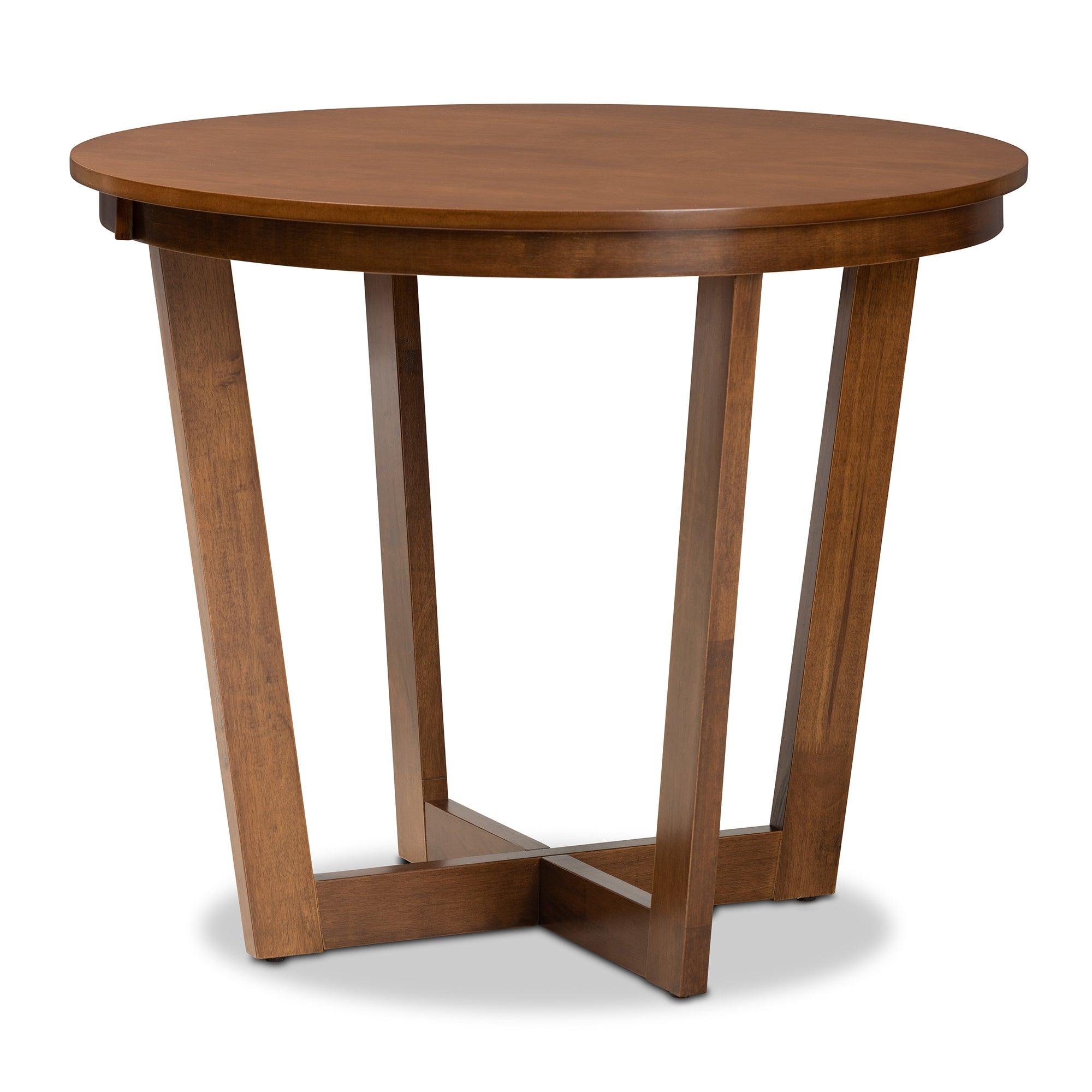 Alicia Modern and Contemporary Fabric Upholstered and Finished Wood 5-Piece Dining Set